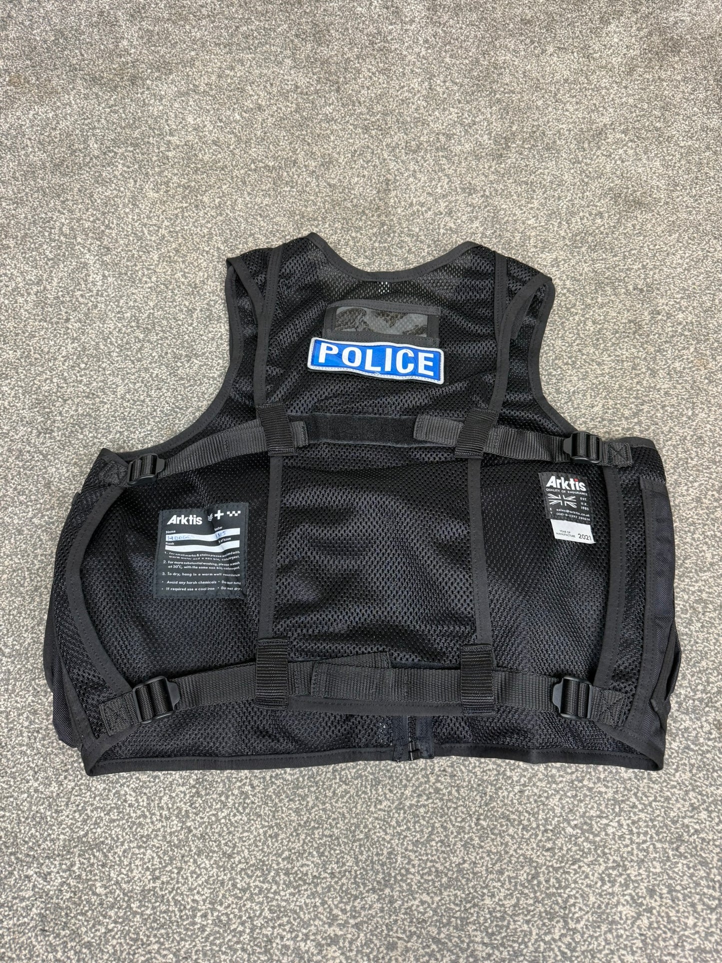 Ex Essex Police Black Arktis Tactical Utility Vest & Pouches Security Airsoft - Small