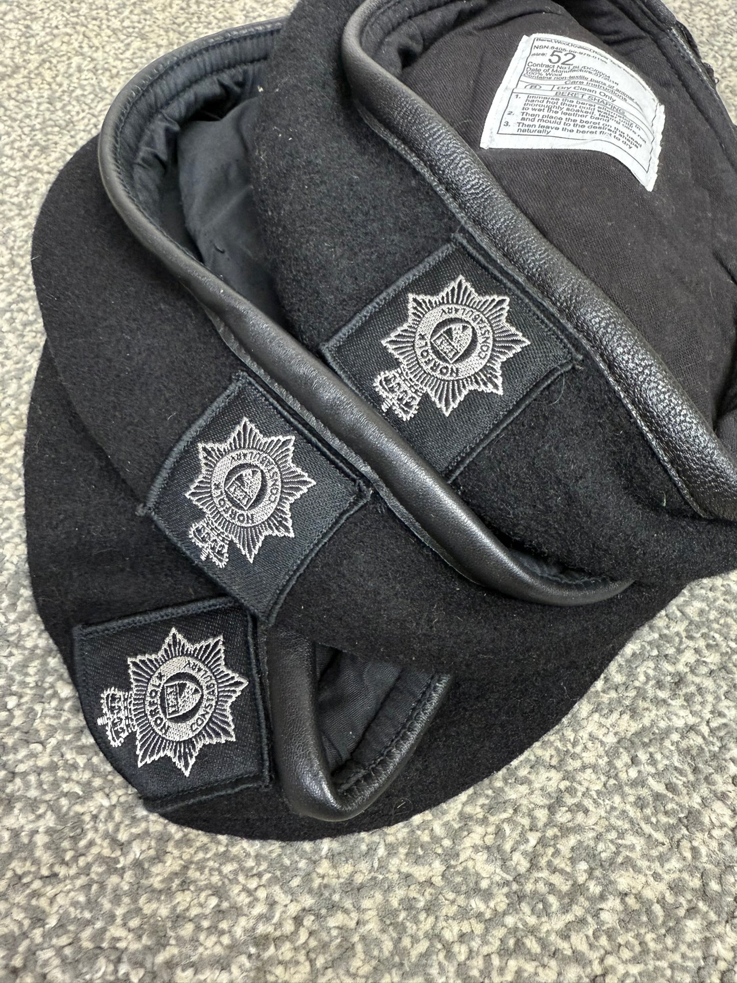 3x Ex Police Norfolk Constabulary Beret VPC Cadet Job Lot