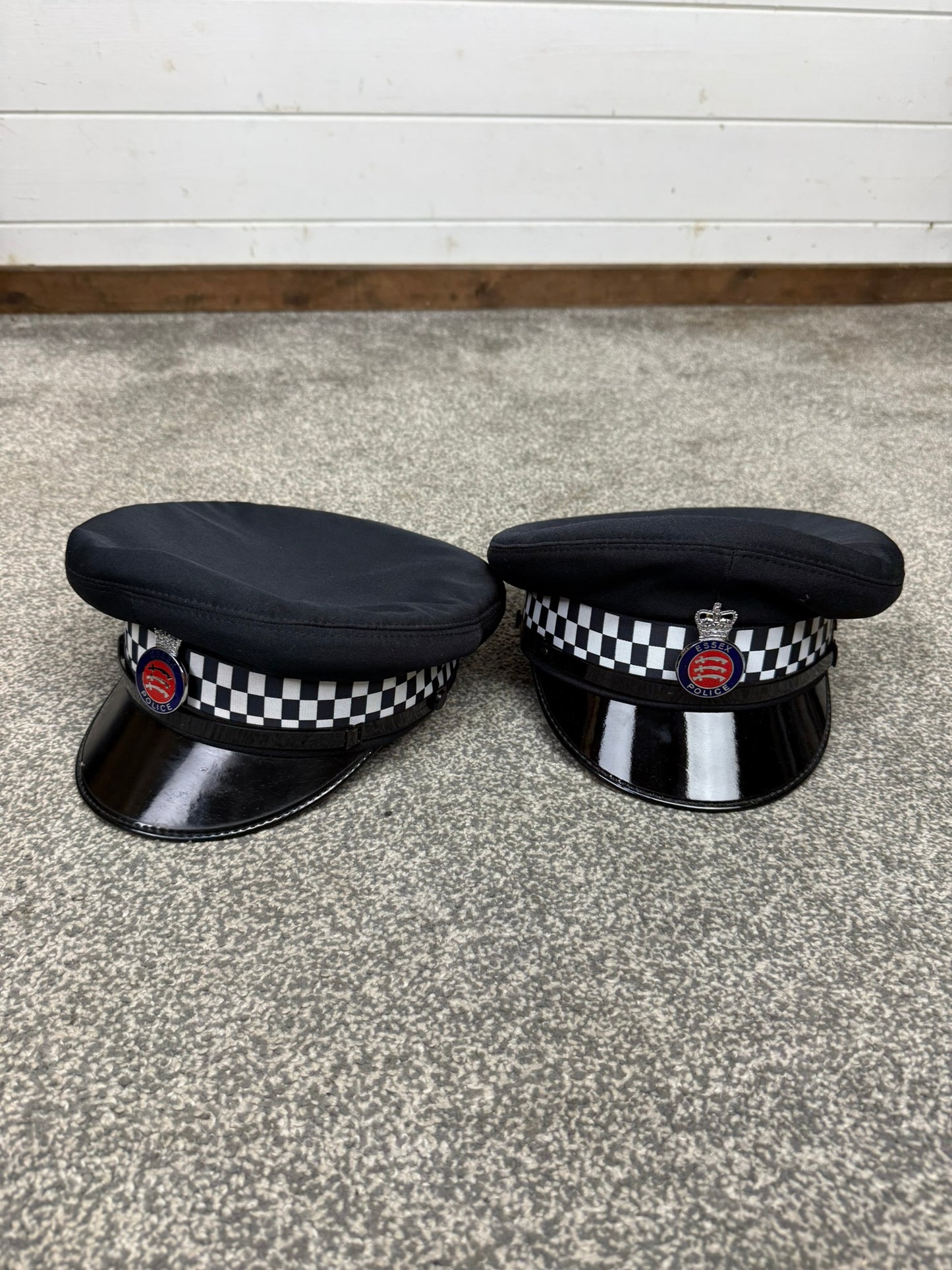 2x Ex Essex Police Peak Caps Patrol Hat Collector Memorabilia Display