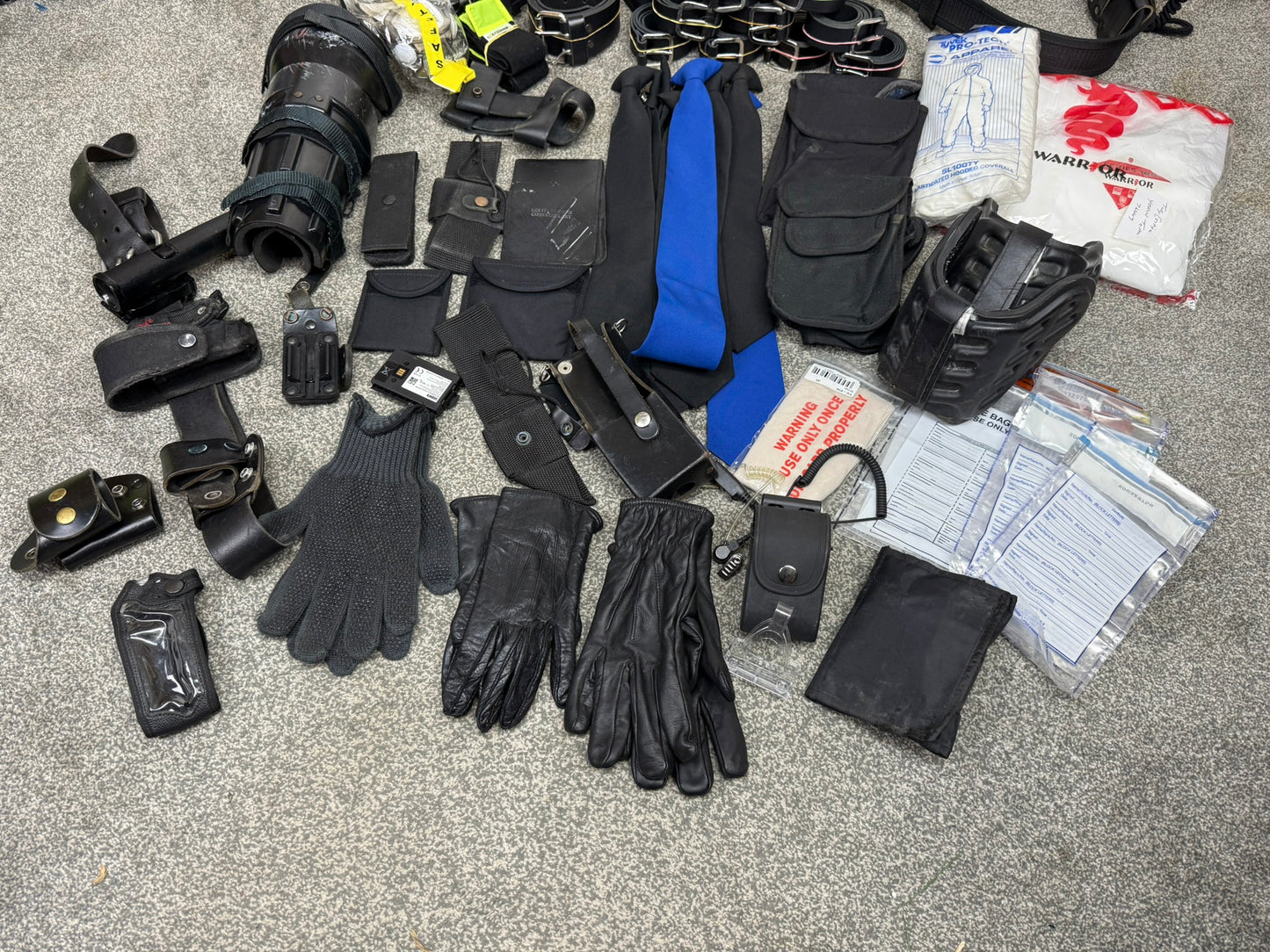 Ex Police Accessory Job Lot Belts Pouches Gloves Riot Security Bundle Lot