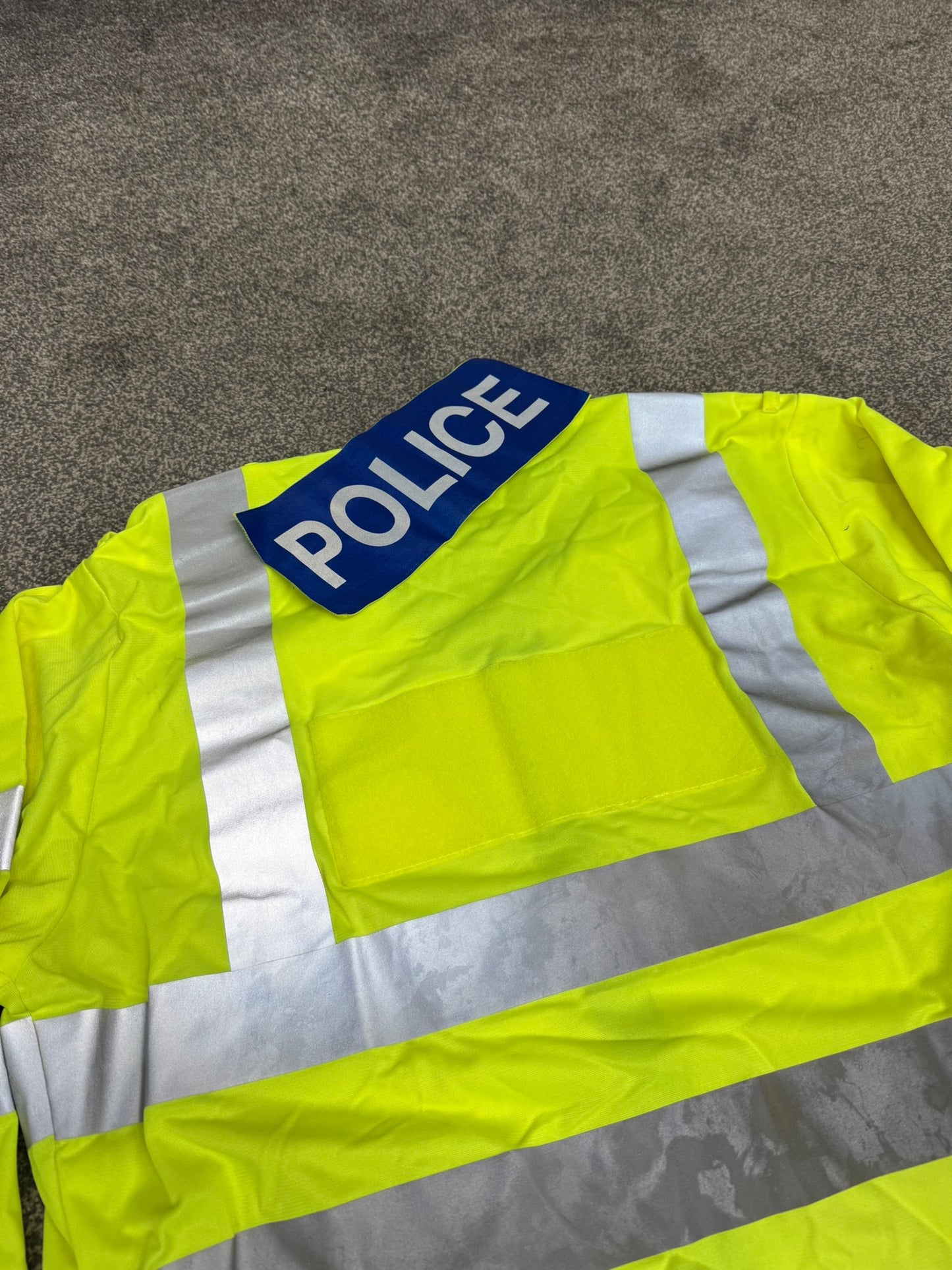 Ex Police Hi Vis Lightweight Long Sleeve Vest BADGED Hook & Loop