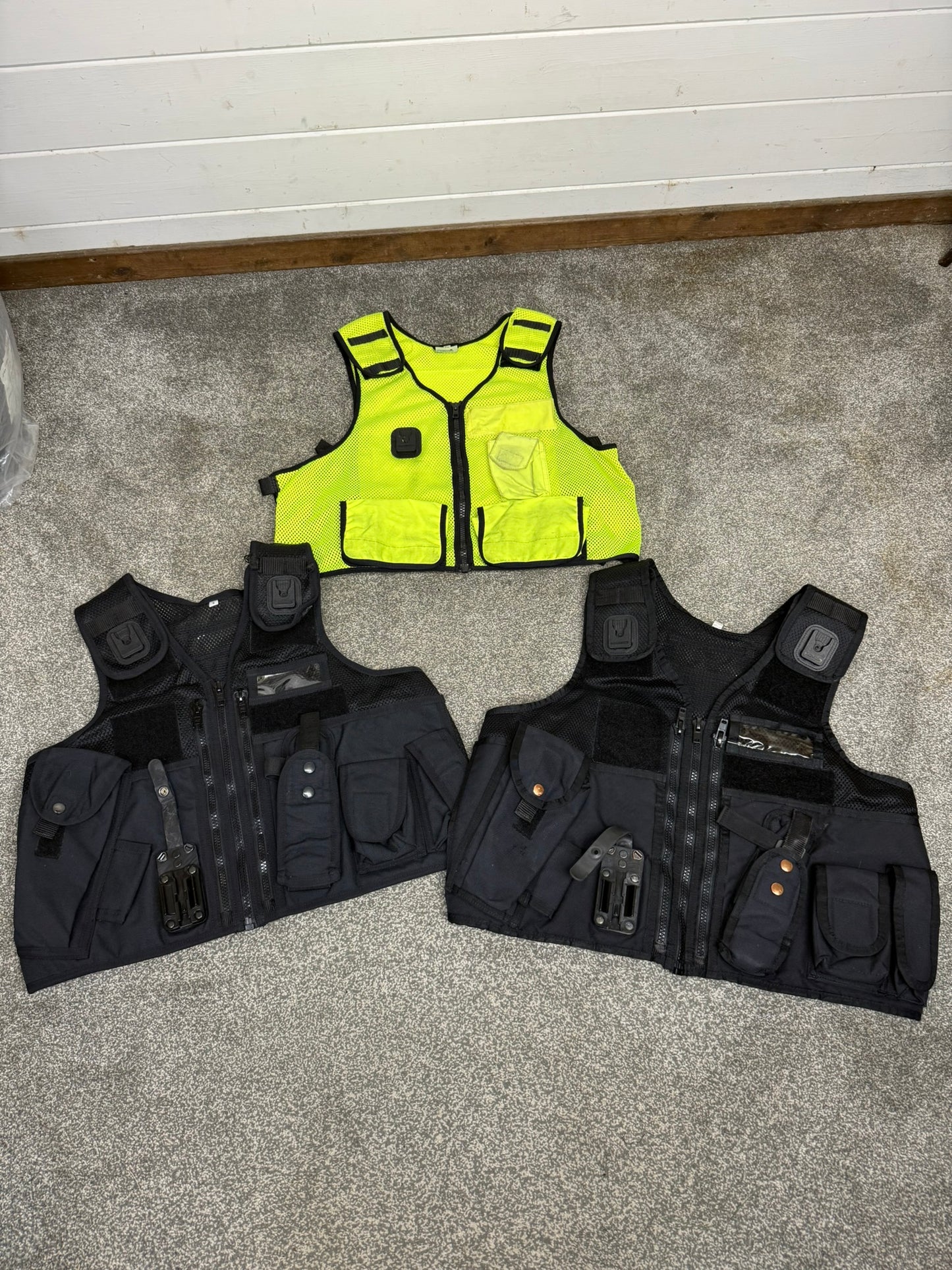 3x Ex Police Arktis Utility Tac Vest Black & Hi-Vis Job Lot Security Equipment Patrol