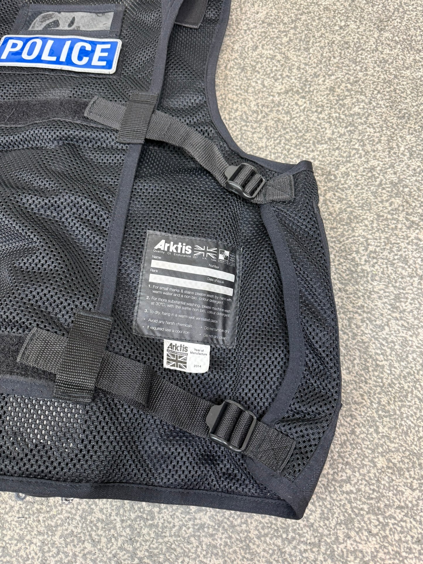 Ex Essex Police Black Arktis Tactical Utility Vest & Pouches Security Airsoft - Large
