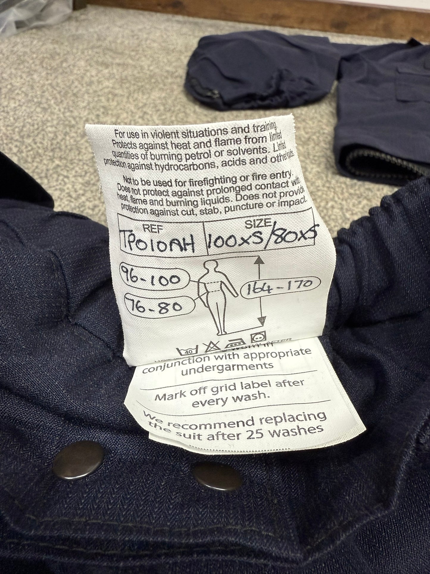 Ex Police 2 Piece Coverall Riot Suit MEDIUM Derby Unitex - Badged