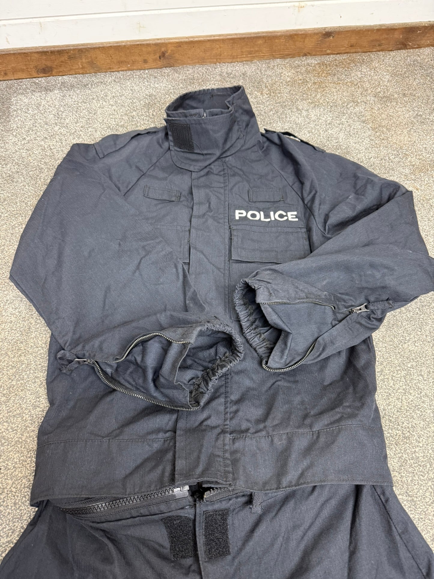 Ex Police 2 Piece Coverall Riot Suit SMALL Derby Unitex - Badged