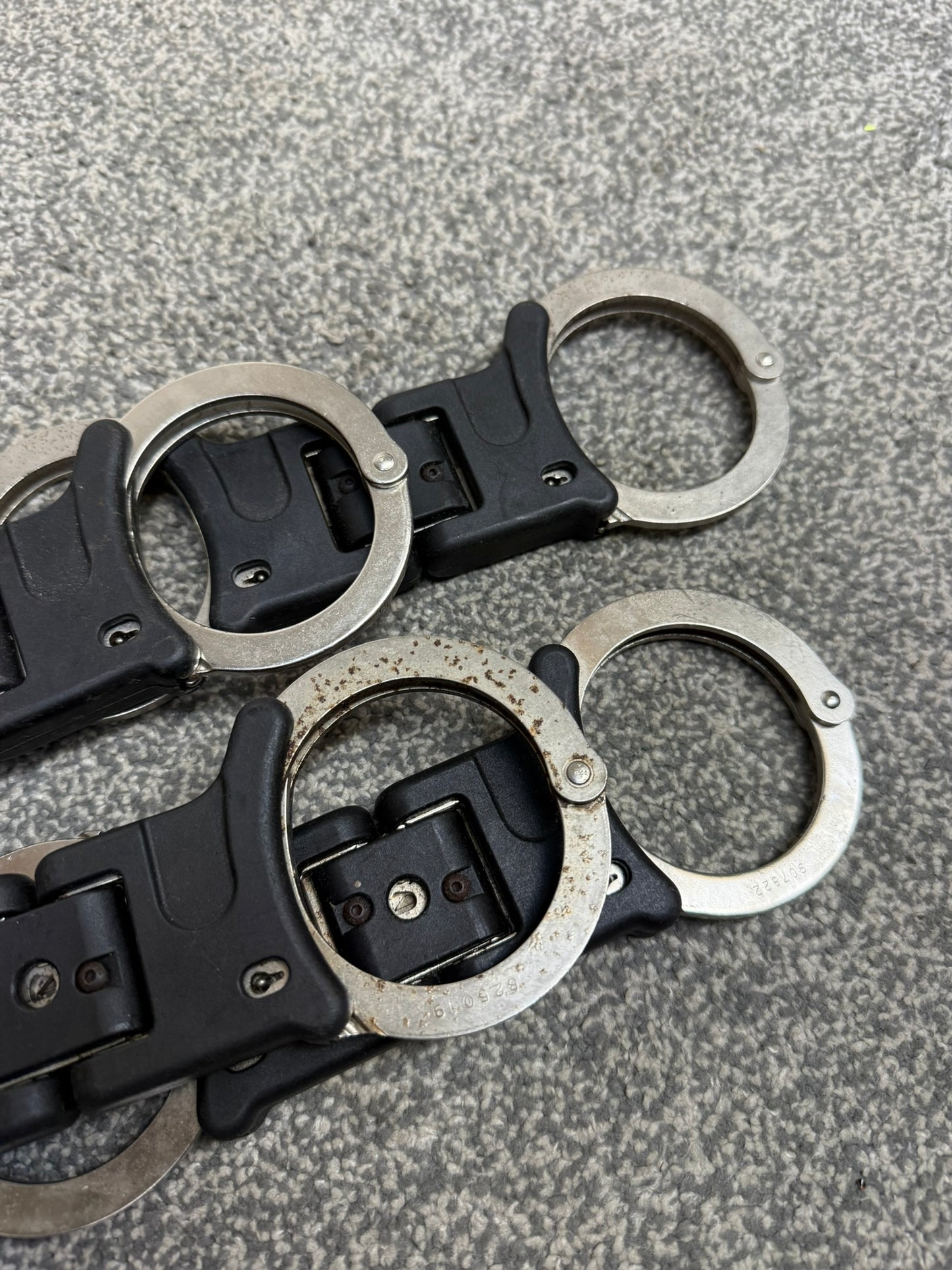 4x Ex Police Hiatt Folding Handcuffs Job Lot Cuffs Spares Repair Film Props