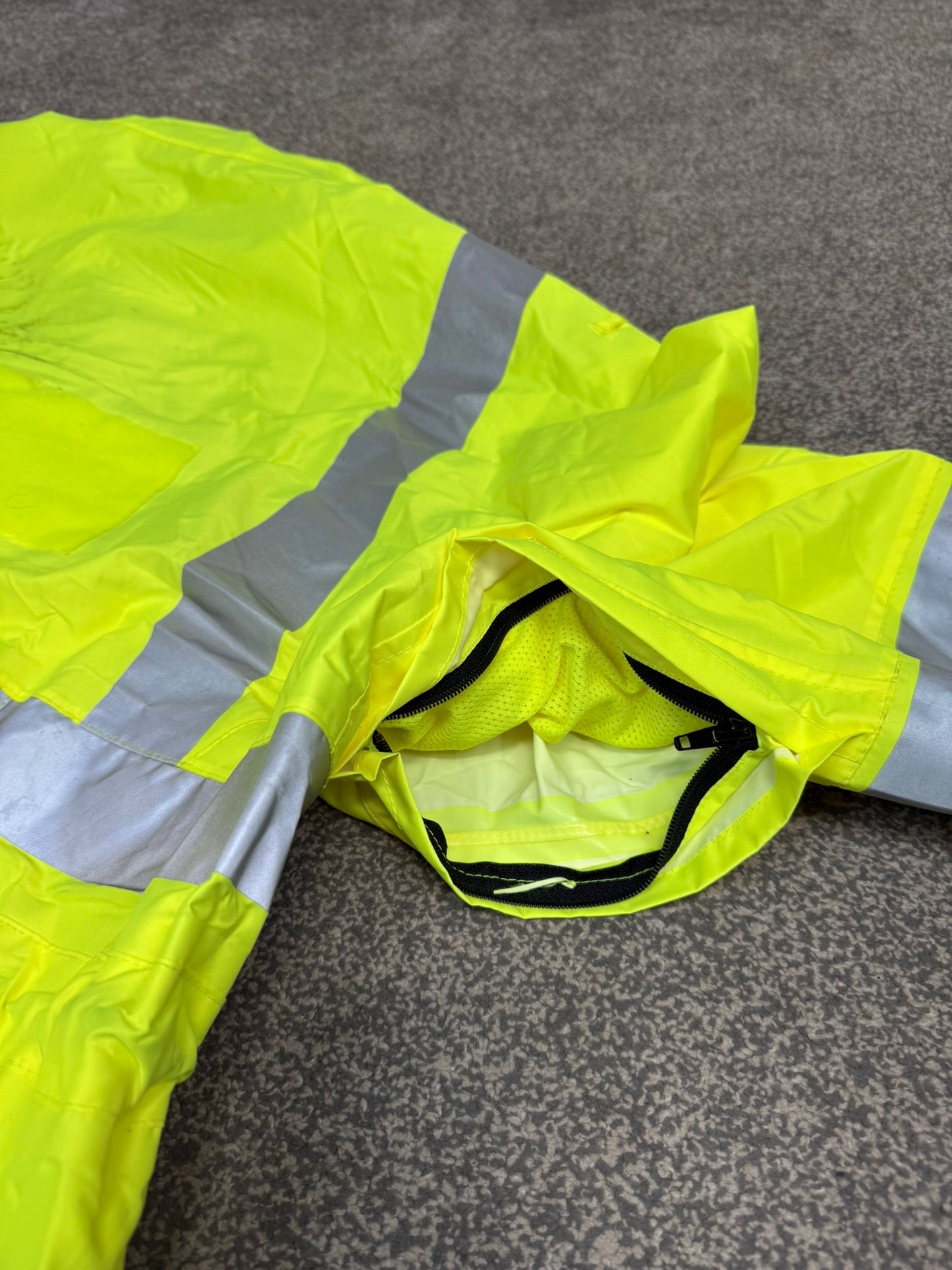 Ex Police Hi Vis Waterproof Cycling Jacket Cycle Coat Scooped Security Walking - XXL