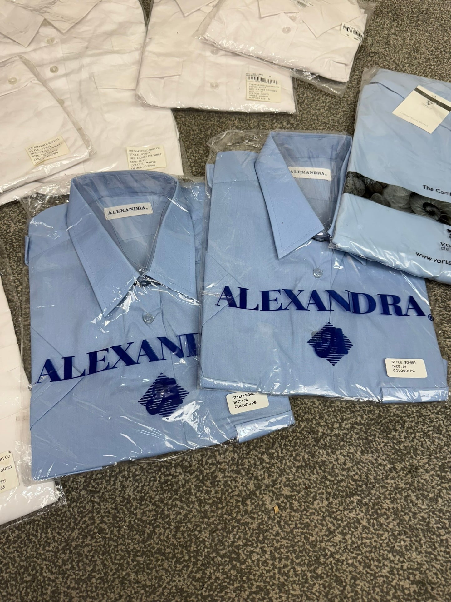 8x Ex Police Female Ladies Shirt Job Lot White & Blue Uniform Shirts