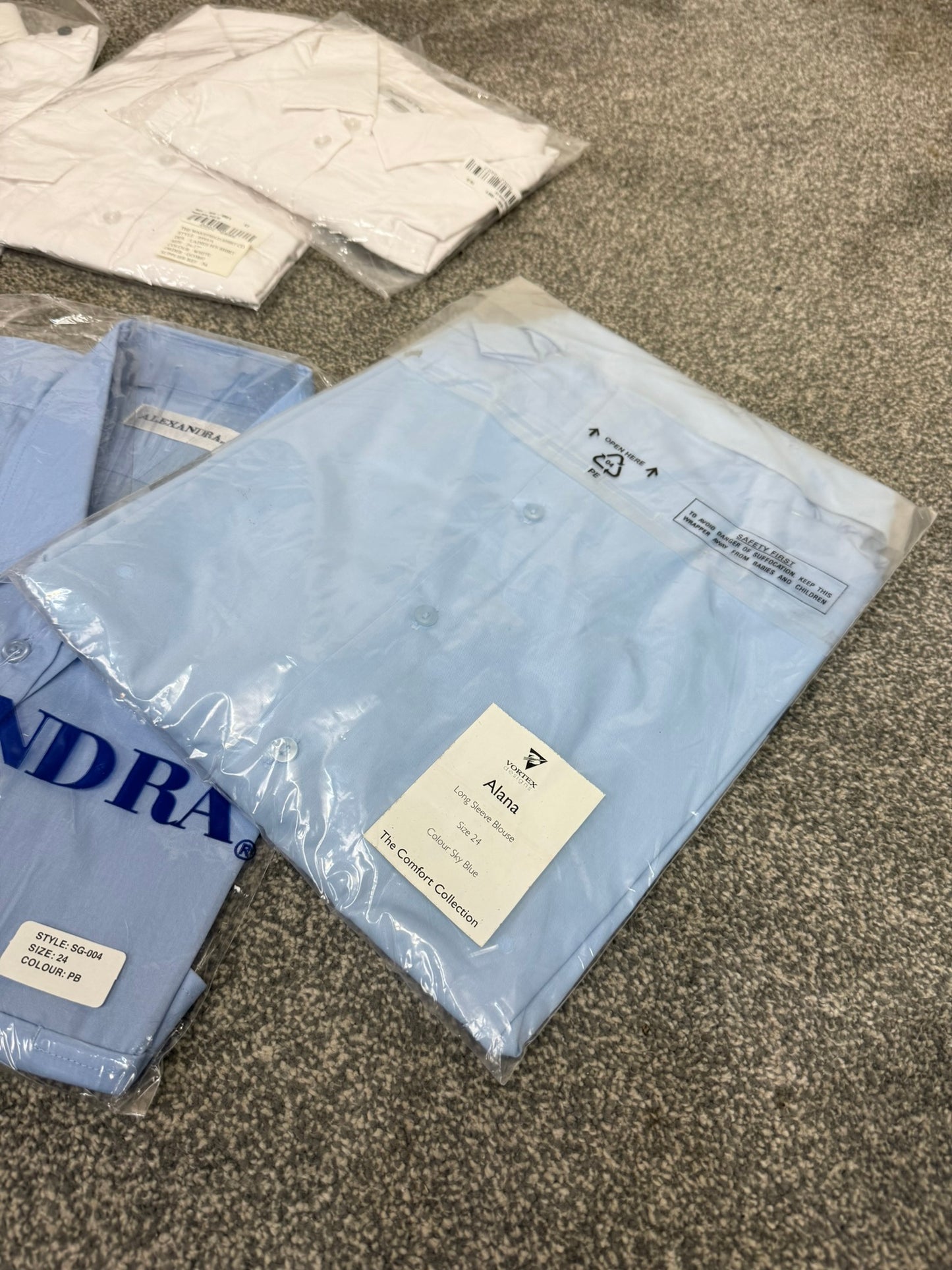 8x Ex Police Female Ladies Shirt Job Lot White & Blue Uniform Shirts