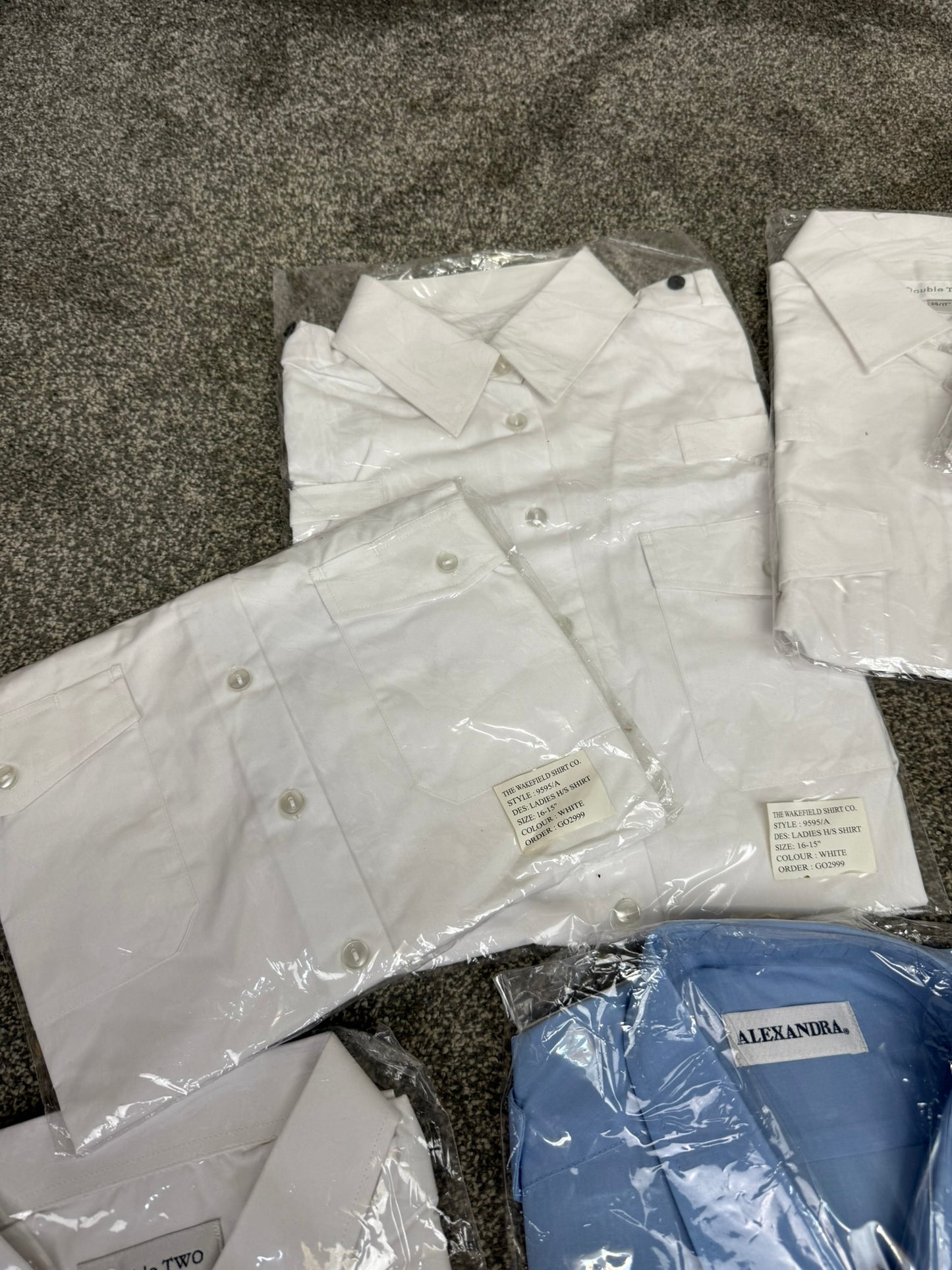8x Ex Police Female Ladies Shirt Job Lot White & Blue Uniform Shirts
