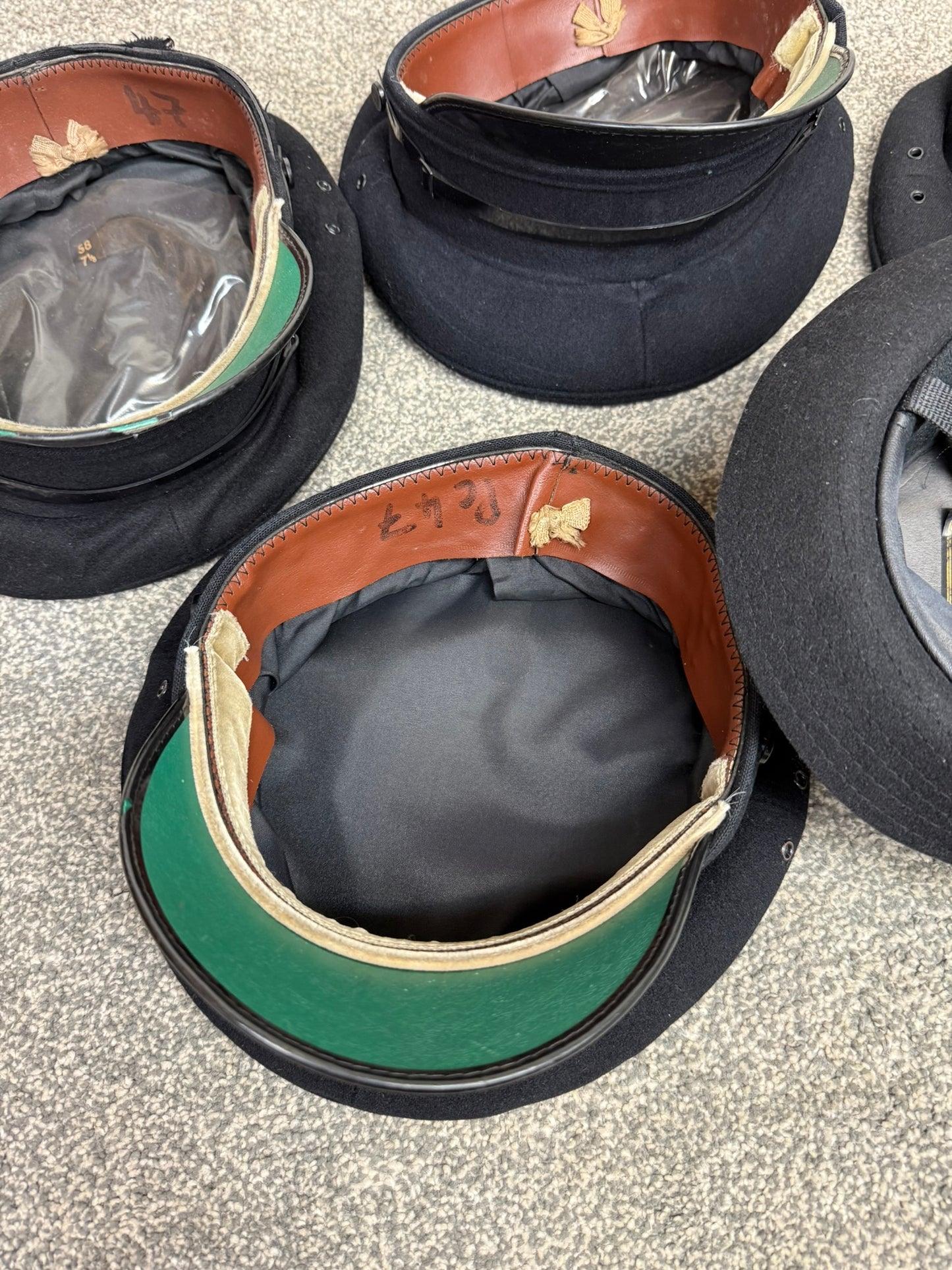 5x Ex Police Peak Cap Bowler Hat Job Lot Theatre Headwear Uniform Film Prop Lot