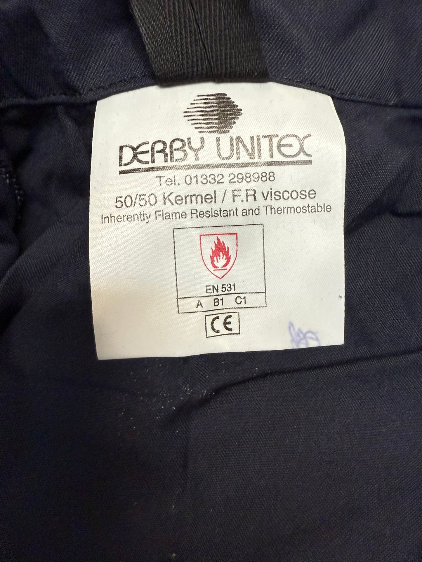Ex Police Derby Unitex Coverall Riot Suit LARGE PSU Flame Resistant Riot Overalls - Badged
