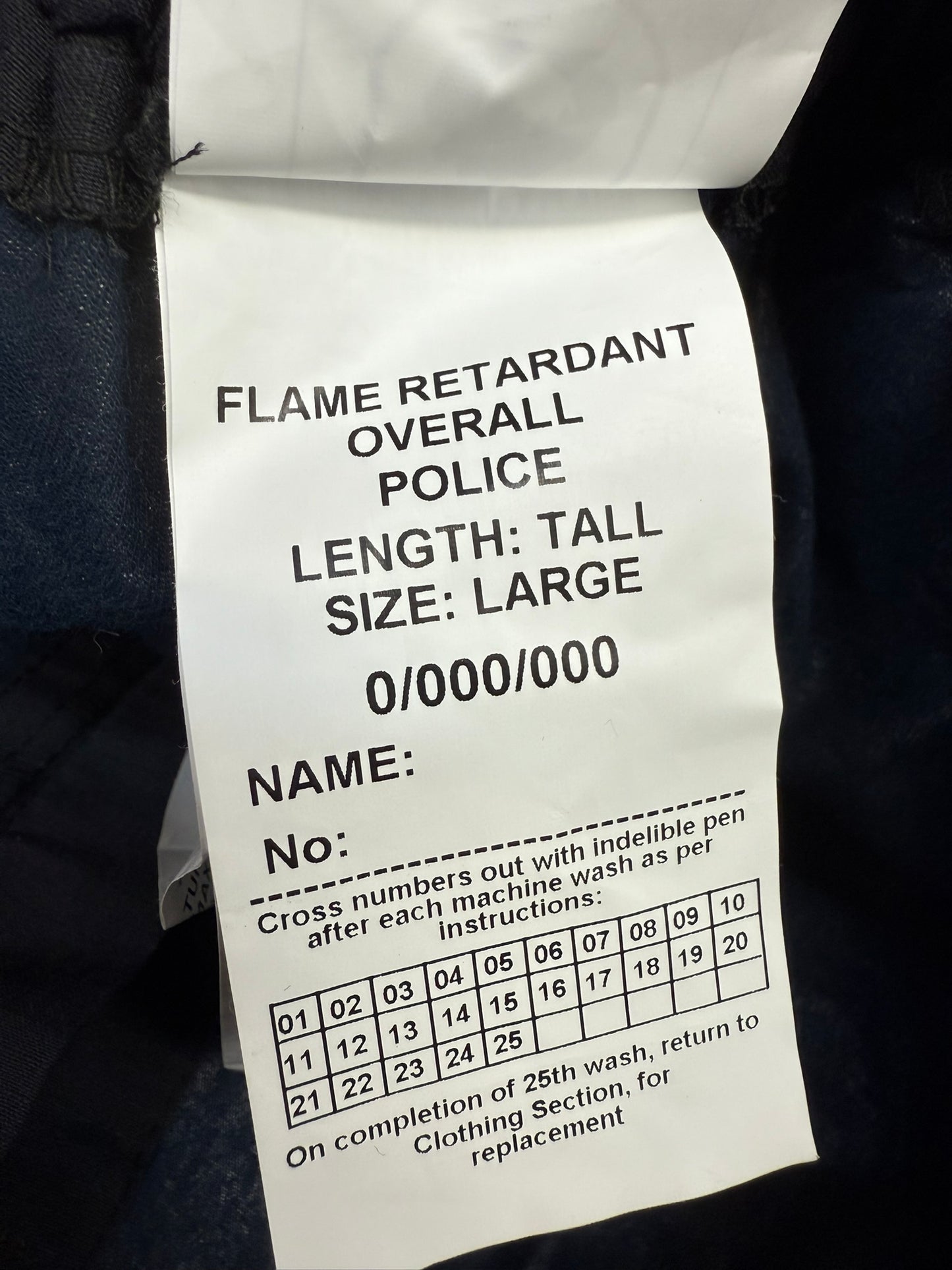 Ex Police 2 Piece Coverall PSU Flame Retardant Riot Suit LARGE - Badged