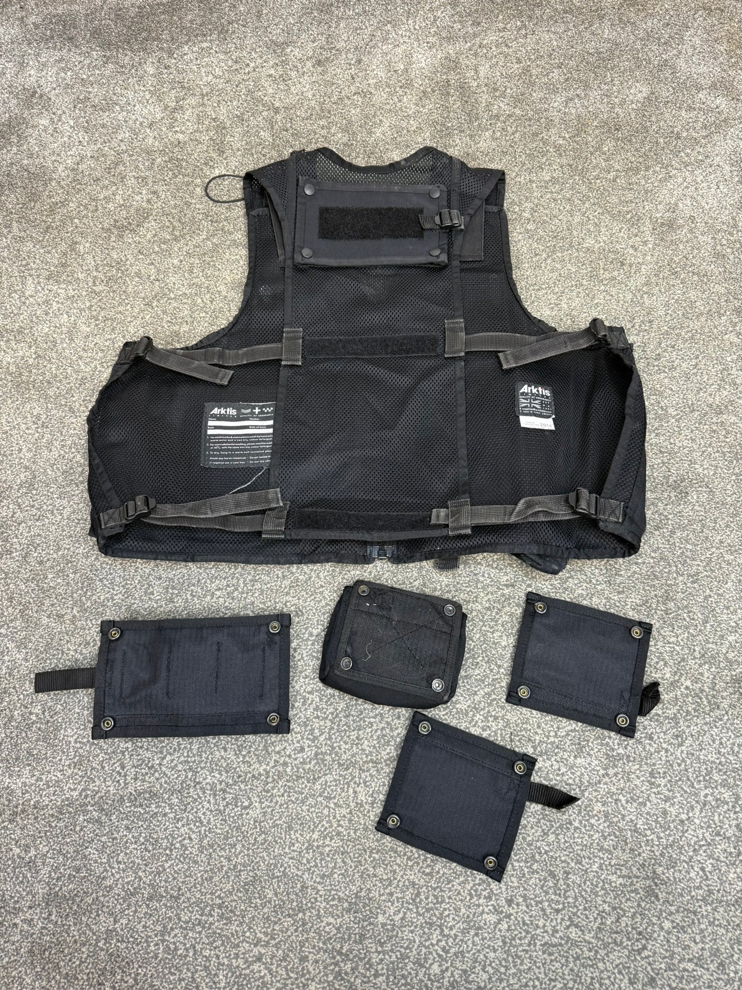 Ex Police Black Arktis Firearms Vest With Modular Panels Utility Tac Vest