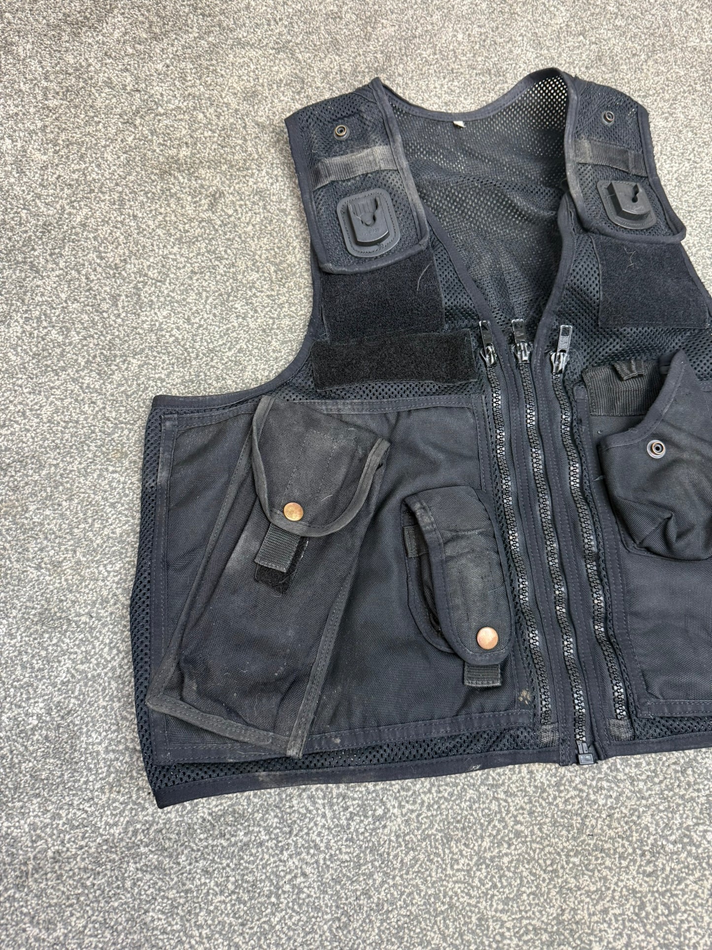 Ex Police Black Utility Vest X Large Equipment Tac Vest Security Patrol Airsoft