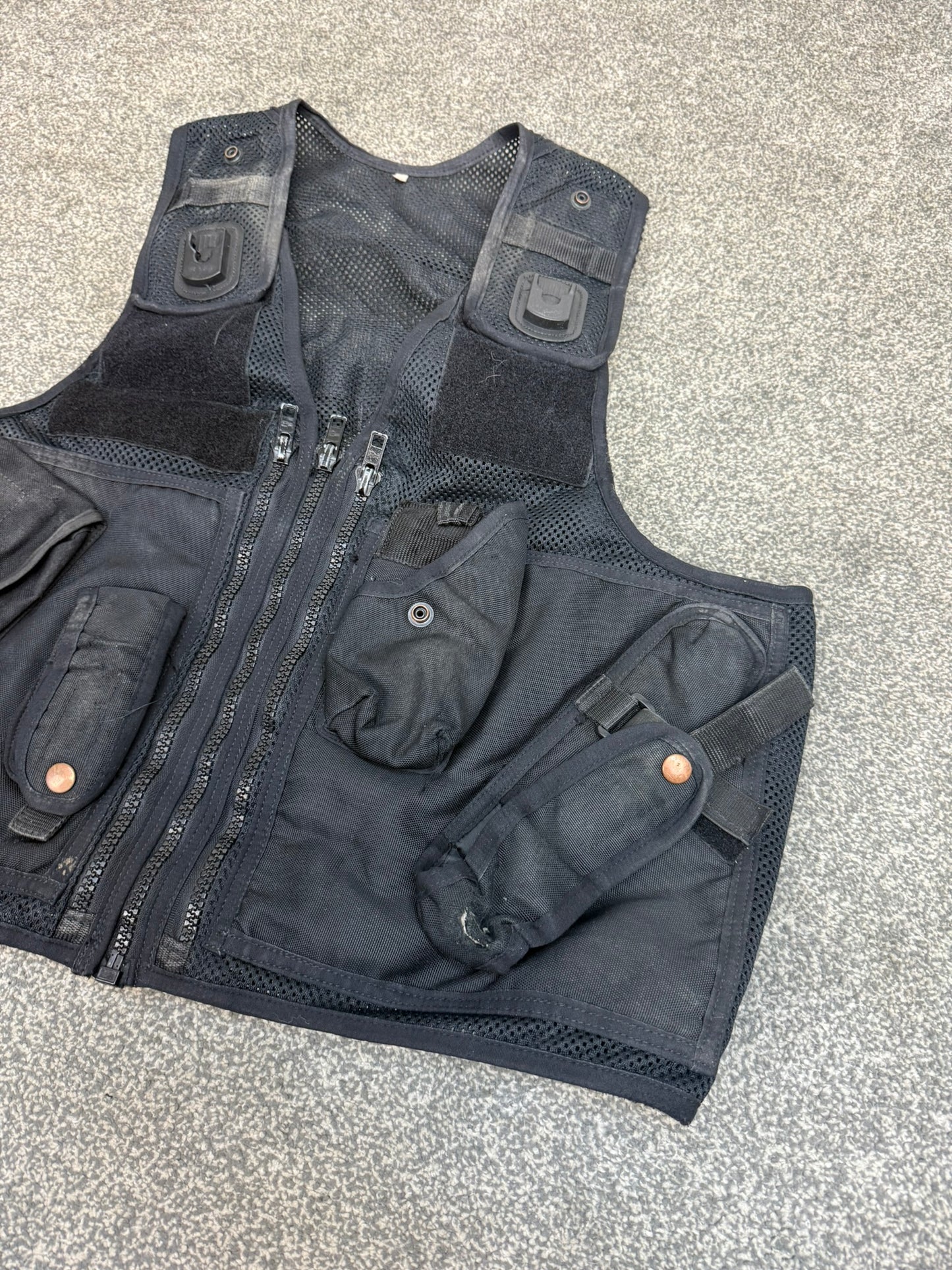 Ex Police Black Utility Vest X Large Equipment Tac Vest Security Patrol Airsoft