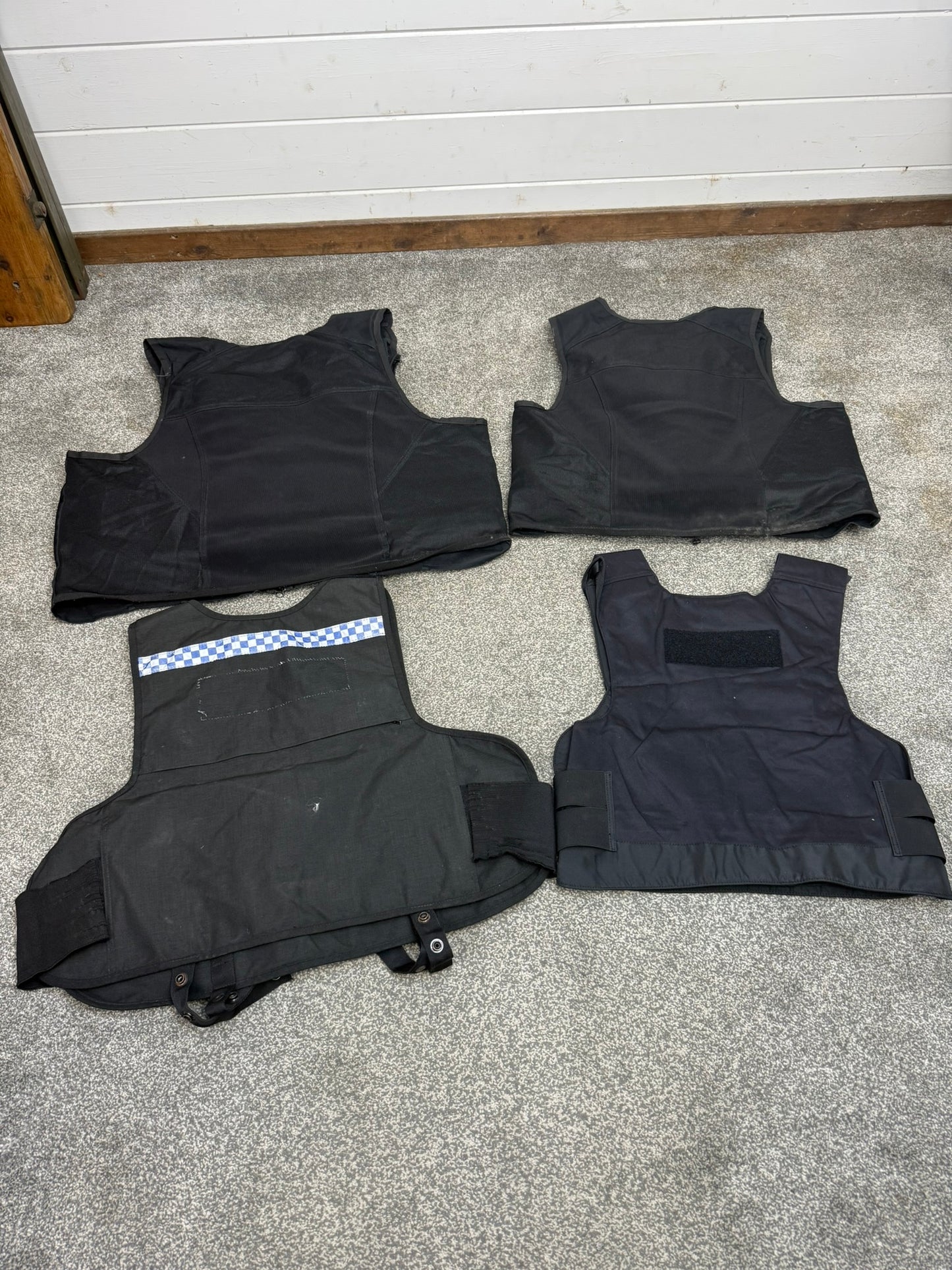 4x Ex Police Body Armour Cover Vest Job Lot Overt & Covert Security Film TV