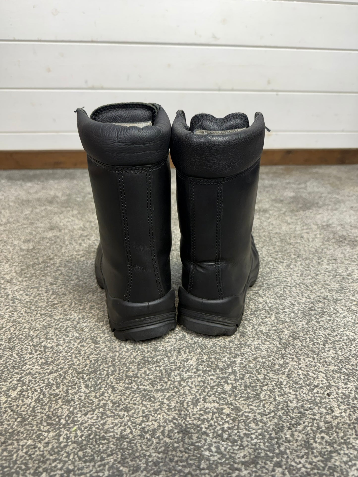 Ex Police Black Leather Boots Bata Industrials Safety Steel Toe UK4