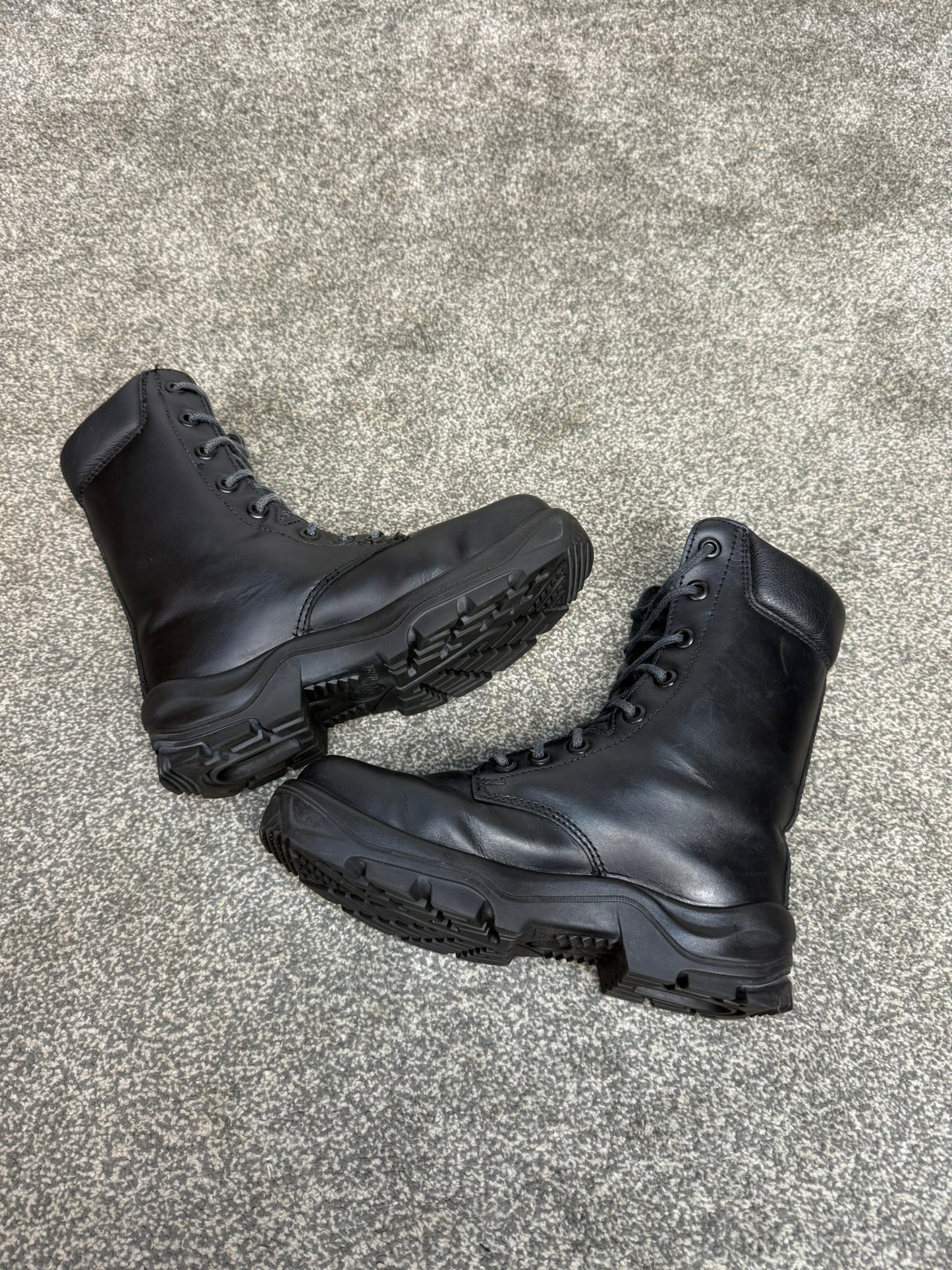 Ex Police Black Leather Boots Bata Industrials Safety Steel Toe UK4