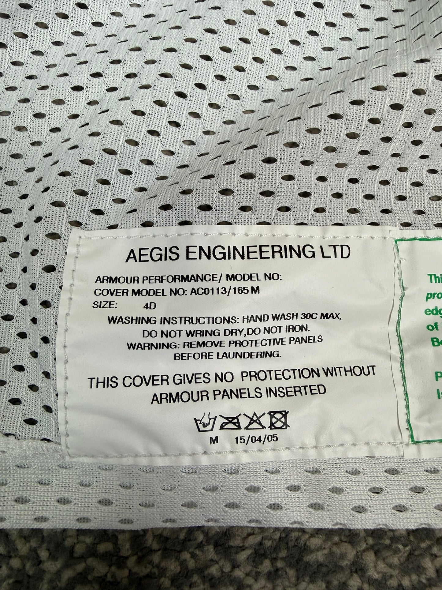 2x Ex Police Aegis Covert Body Armour Cover Vests Security Film TV