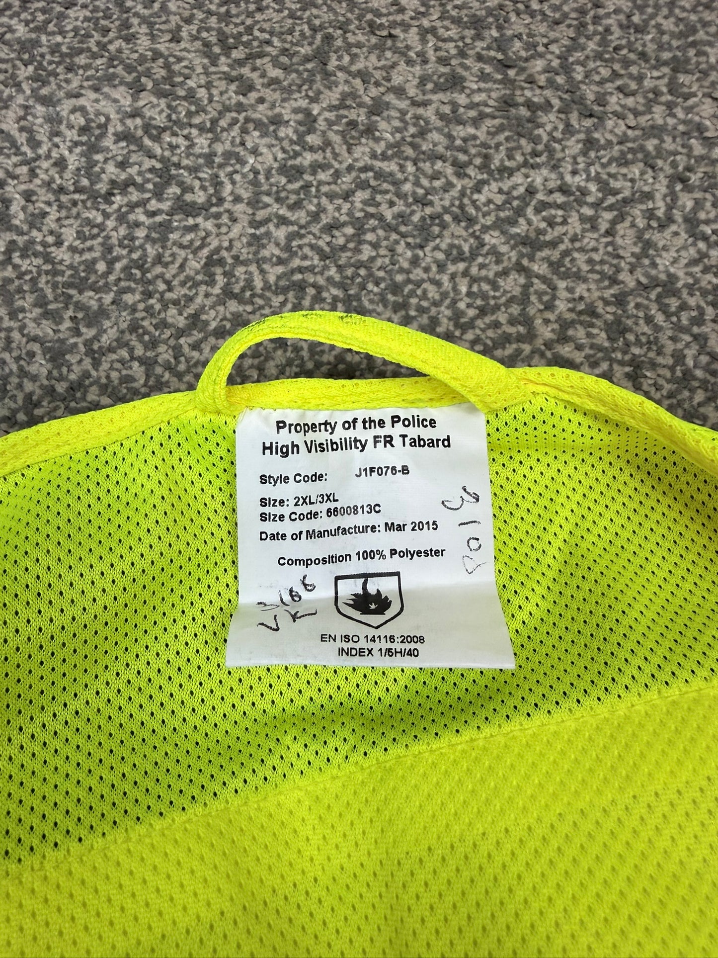 Ex Police Hi Vis Mesh Tabard Bib Vest BADGED TV Film Uniform Display