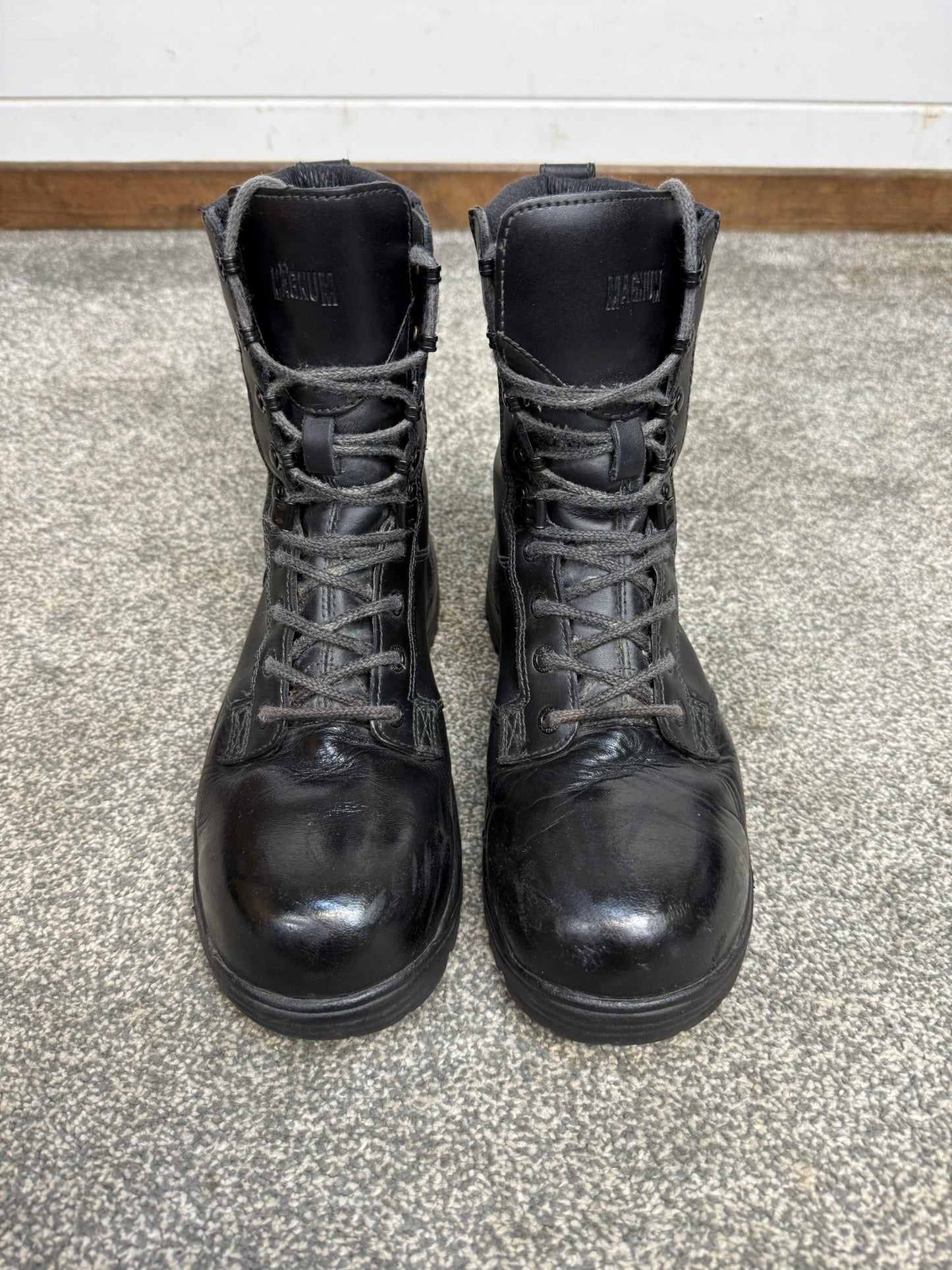 Ex Police Magnum Elite Shield Combat Boots Black Leather UK 6.5 Security