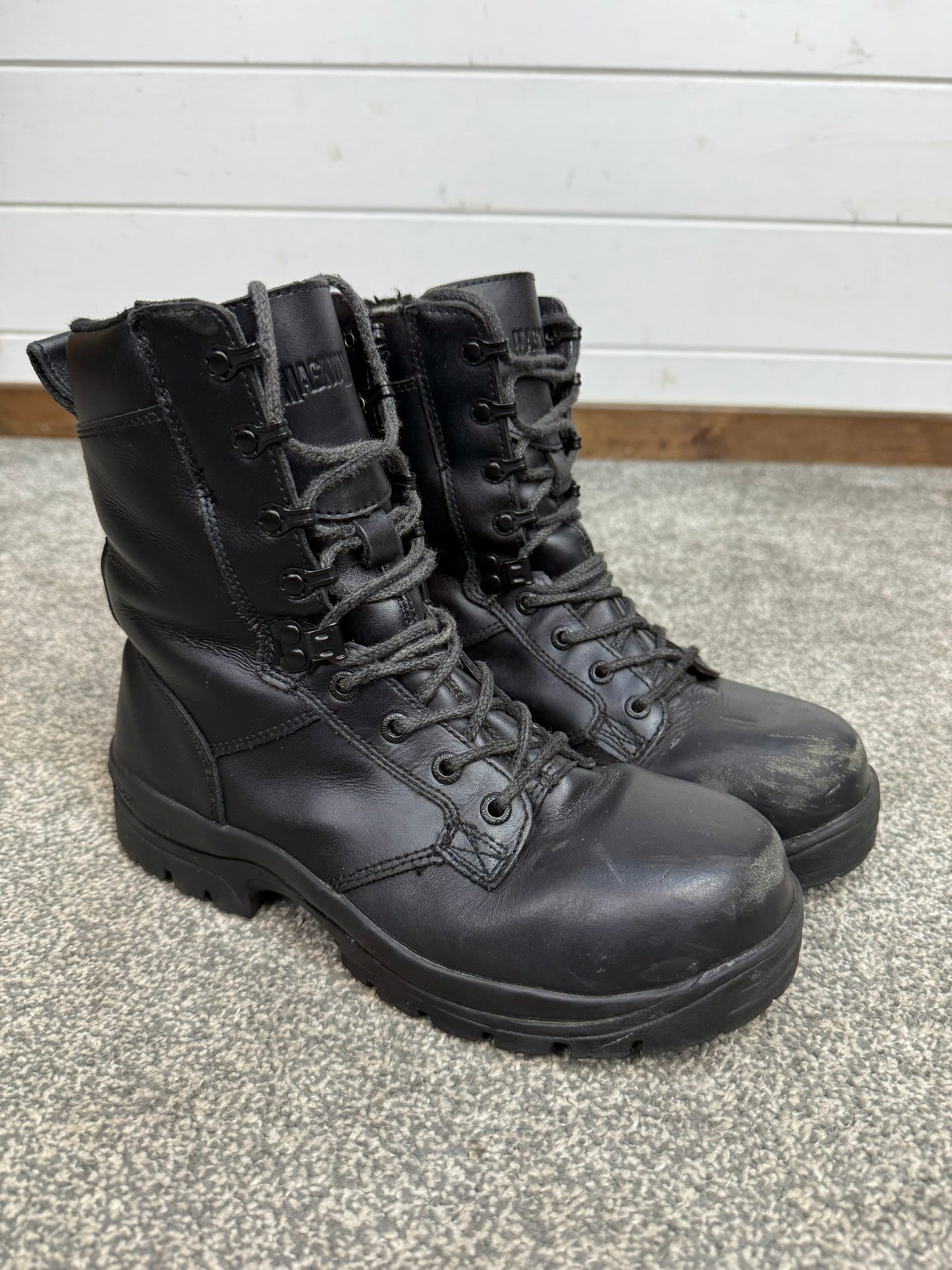 Ex Police Magnum Elite Shield Combat Boots Black Leather UK 6 Security