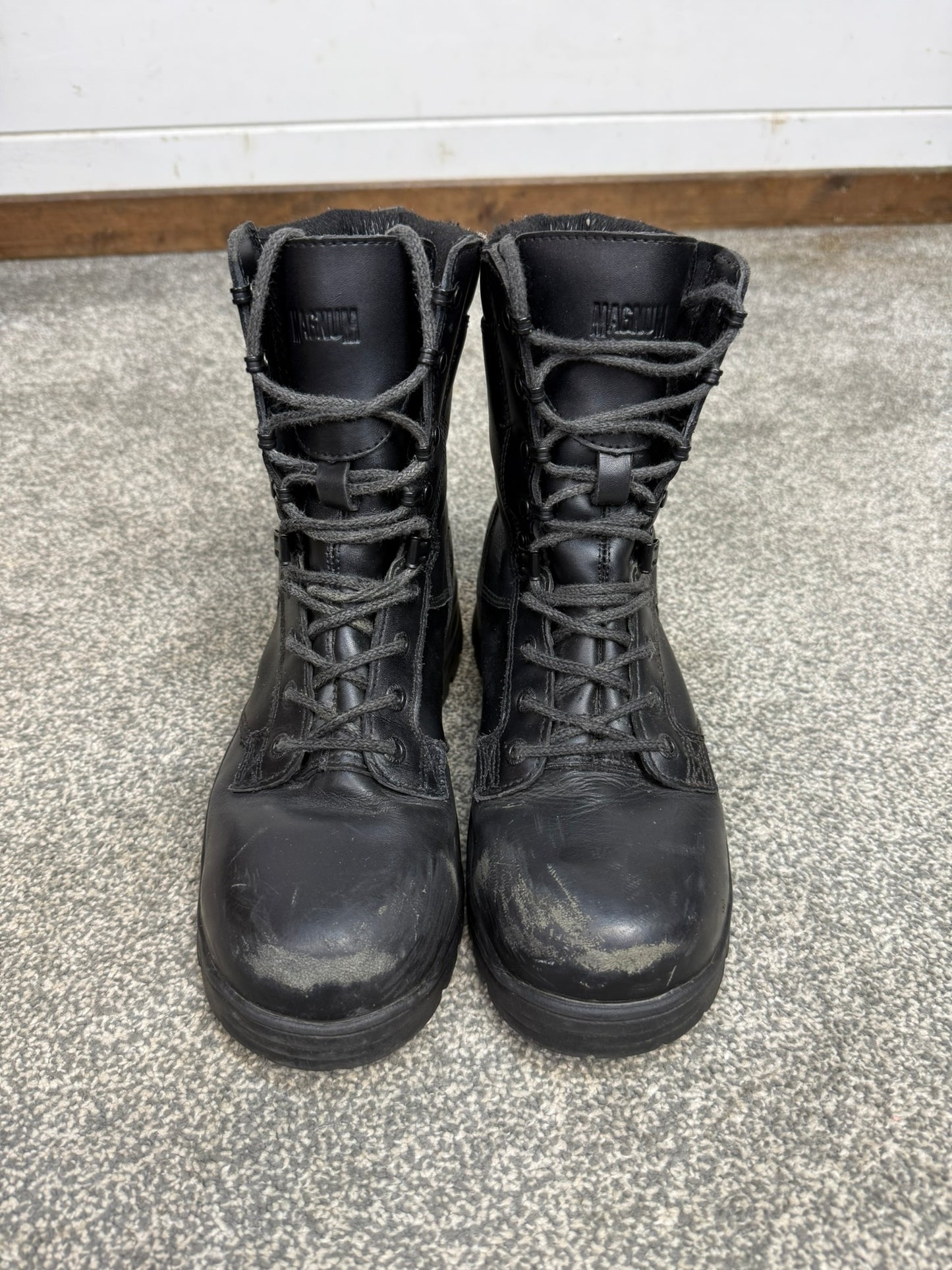 Ex Police Magnum Elite Shield Combat Boots Black Leather UK 6 Security