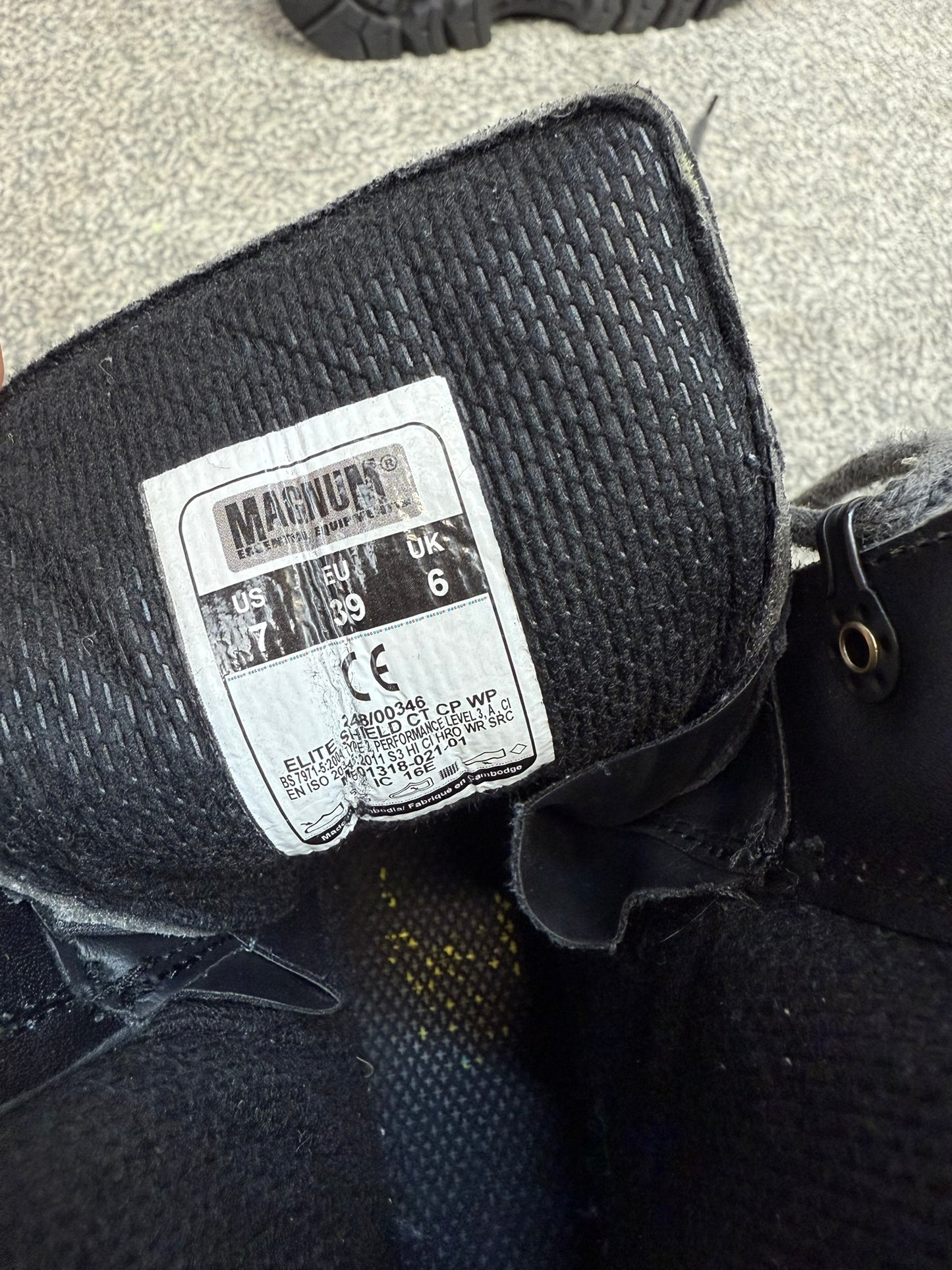Ex Police Magnum Elite Shield Combat Boots Black Leather UK 6 Security