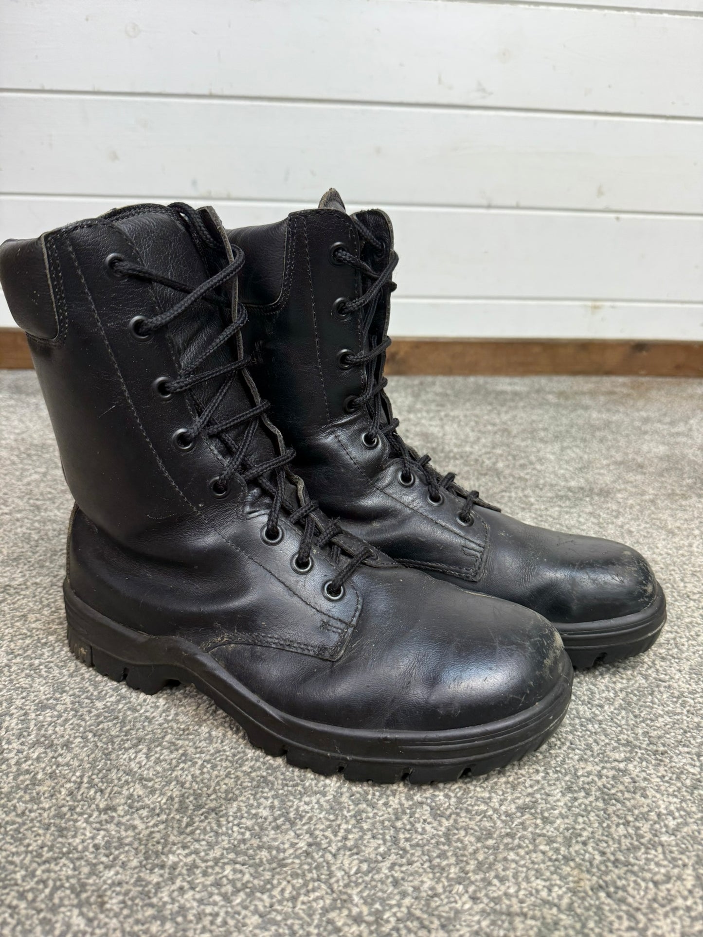 Ex Police Black Leather Boots Bata Industrials Safety Steel Toe UK 7