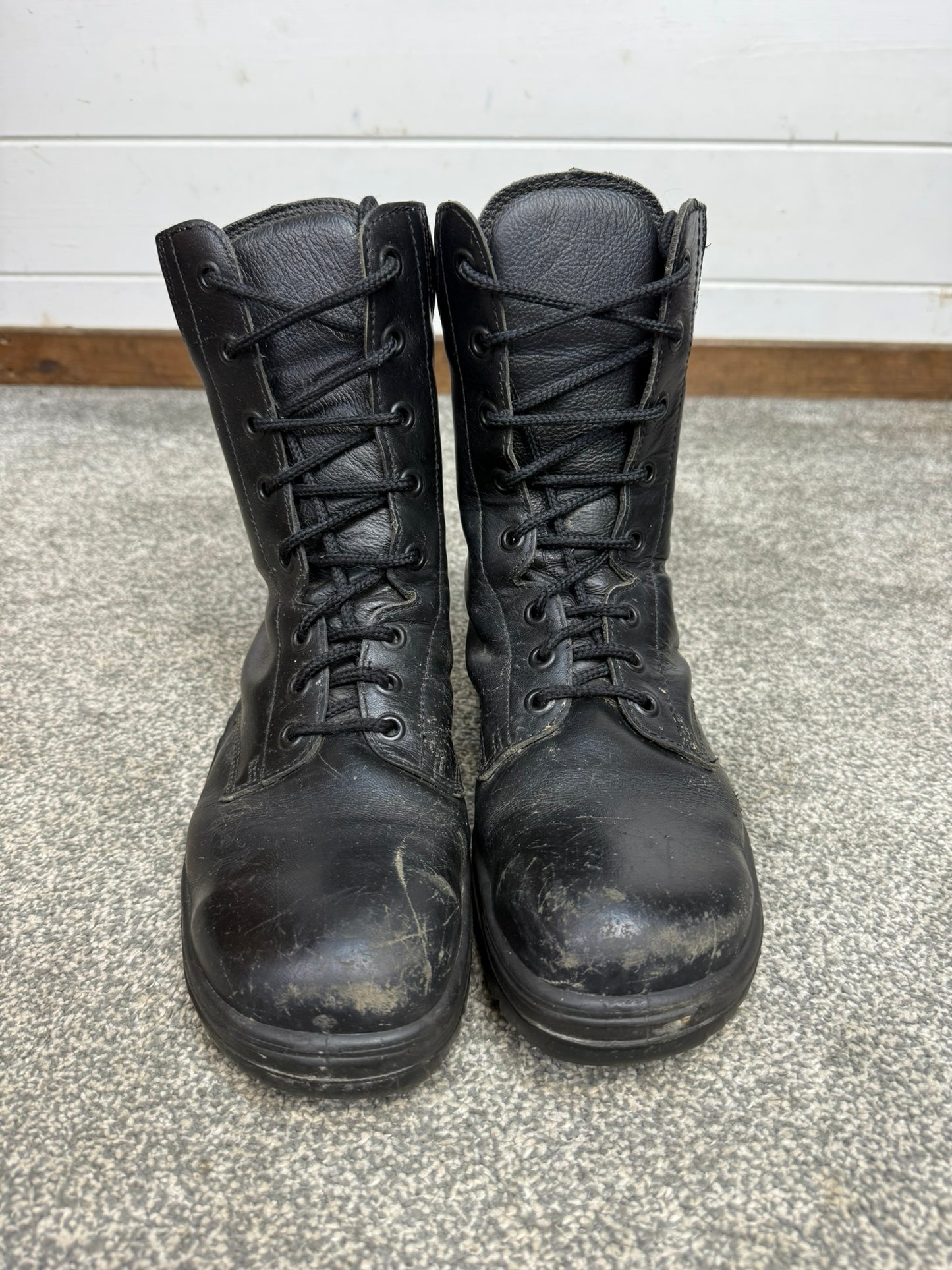 Ex Police Black Leather Boots Bata Industrials Safety Steel Toe UK 7