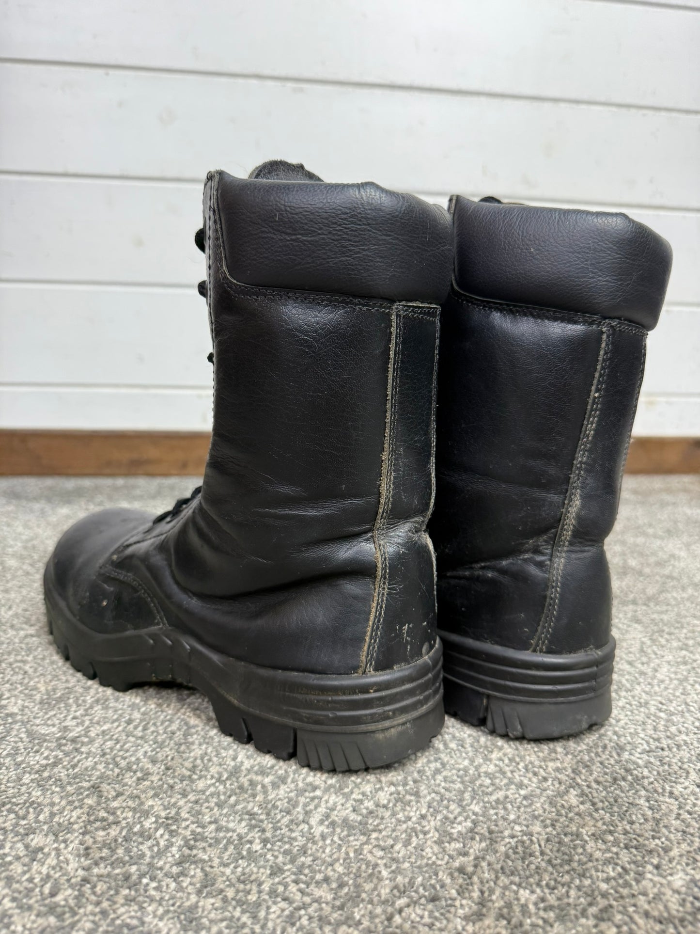 Ex Police Black Leather Boots Bata Industrials Safety Steel Toe UK 7