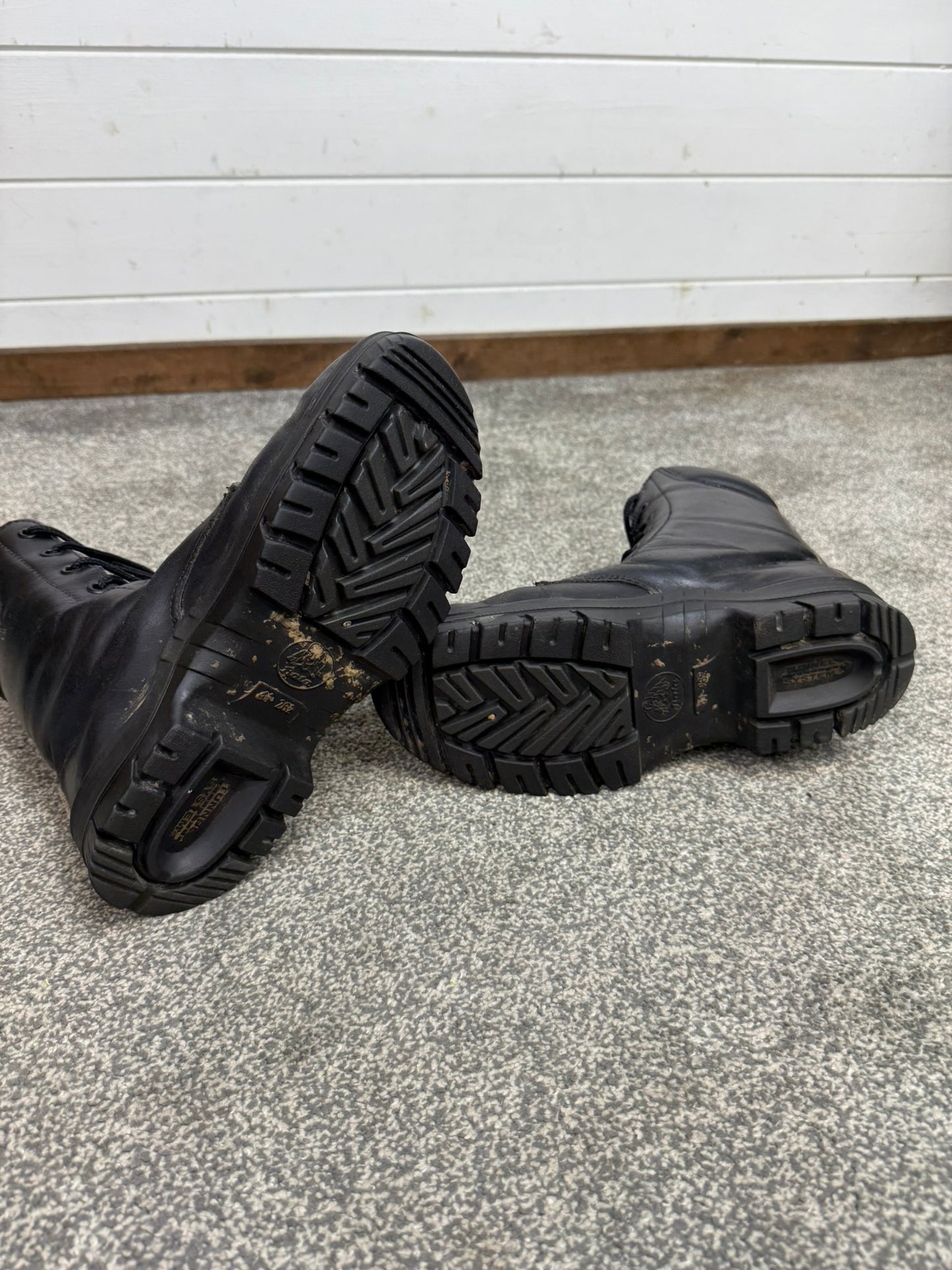 Ex Police Black Leather Boots Bata Industrials Safety Steel Toe UK 7