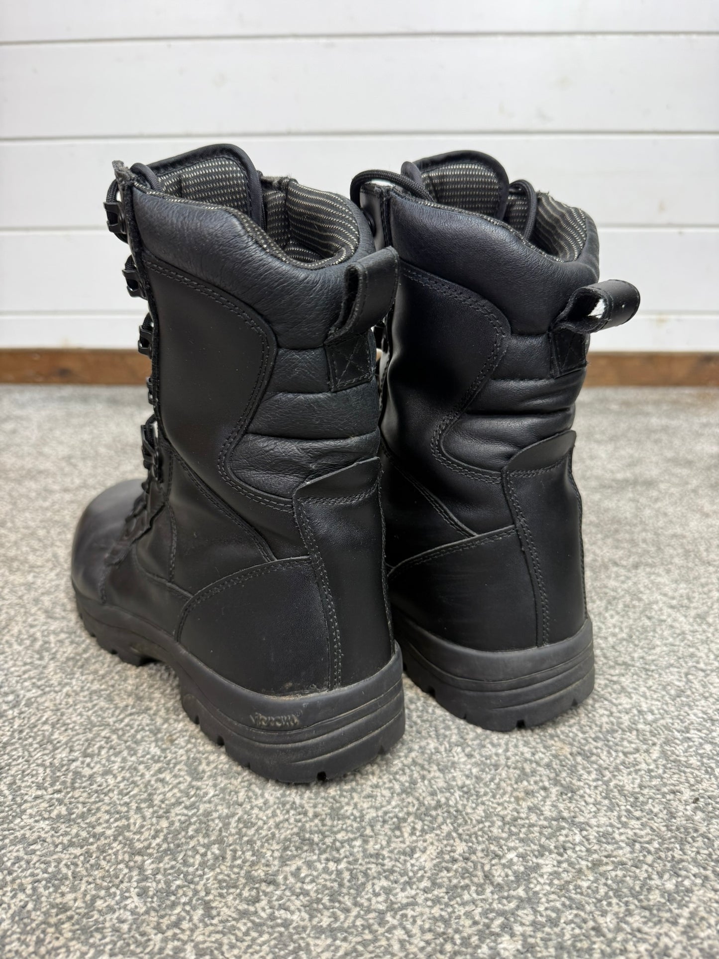 Ex Police Magnum Elite II Waterproof Boots Vibram Sole Black Leather Tactical UK 10