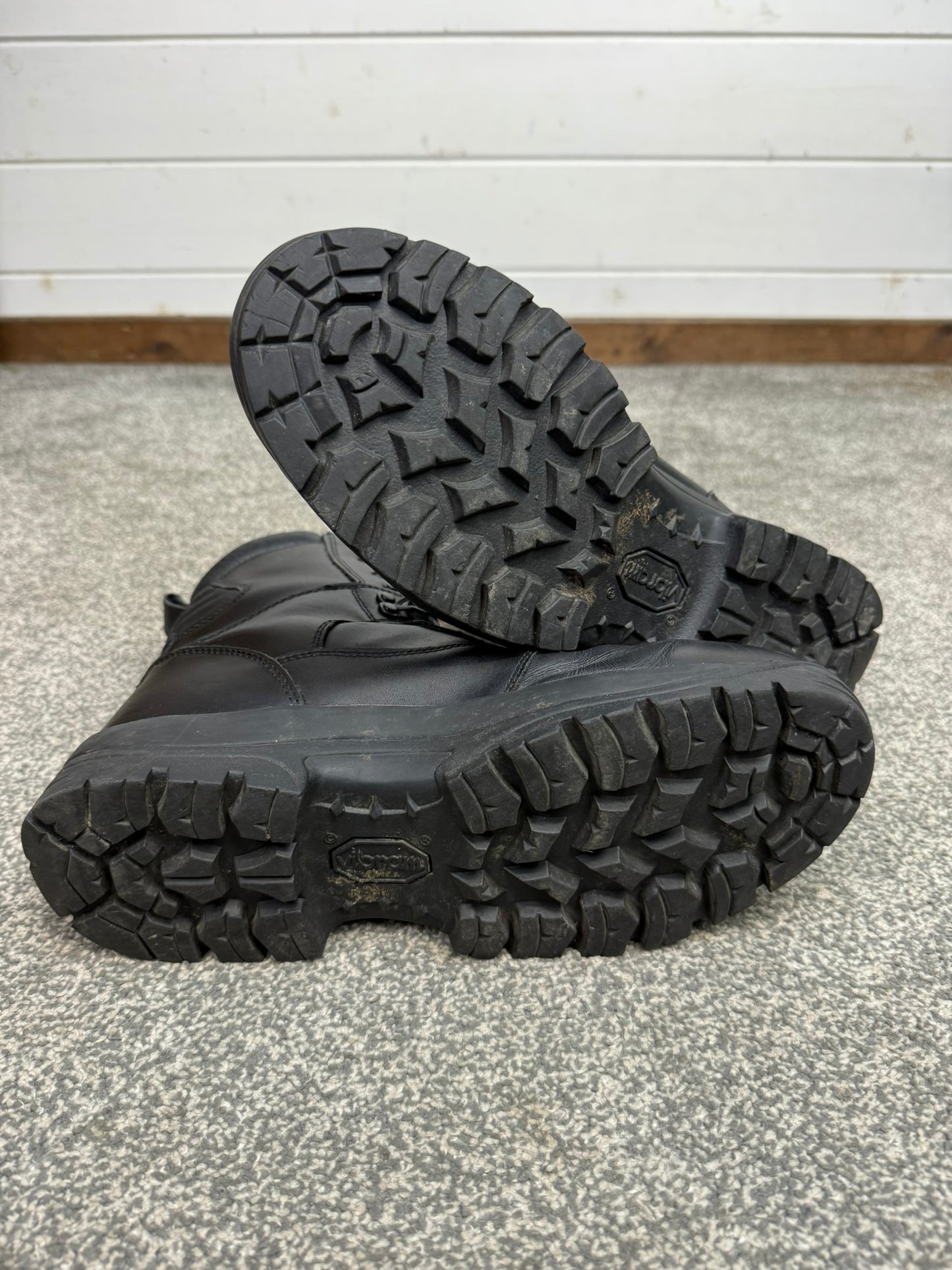 Ex Police Magnum Elite II Waterproof Boots Vibram Sole Black Leather Tactical UK 10