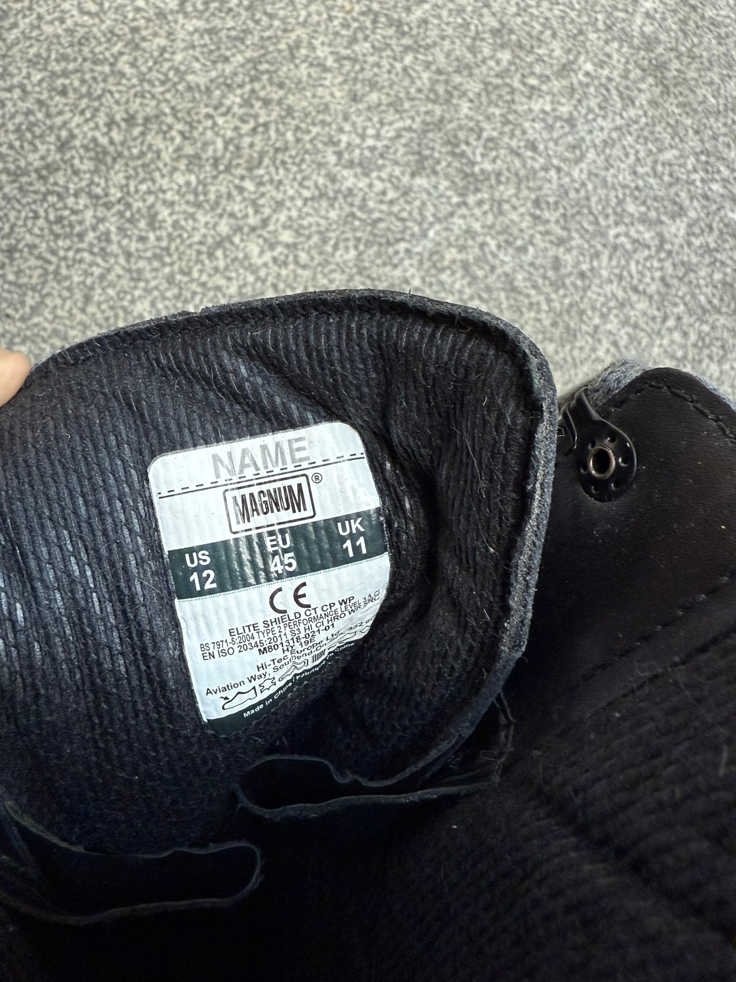 Ex Police Magnum Elite Shield Combat Boots Black Leather UK 11 Security Work