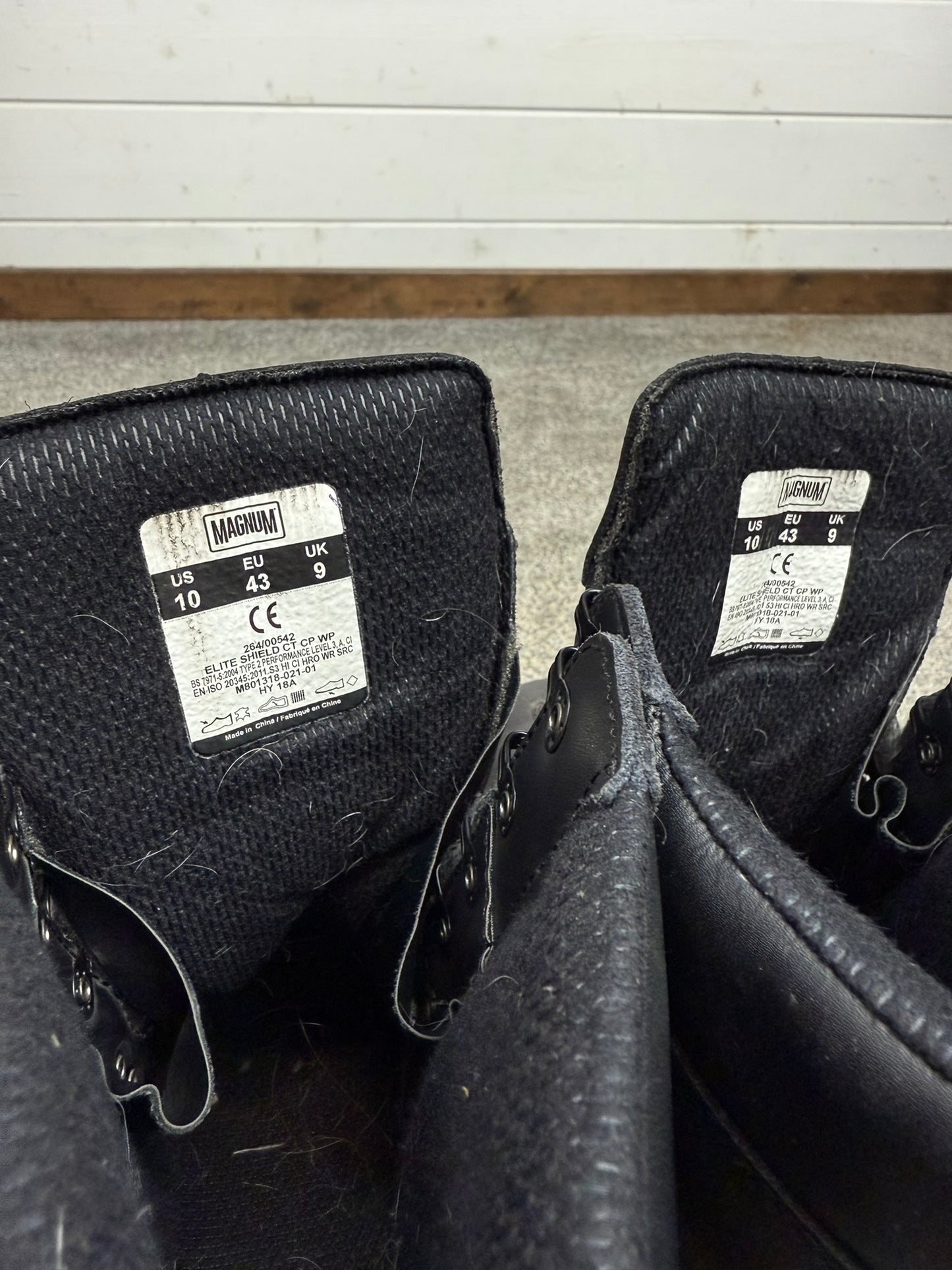 Ex Police Magnum Elite Shield Combat Boots Black Leather UK 9 Security Work