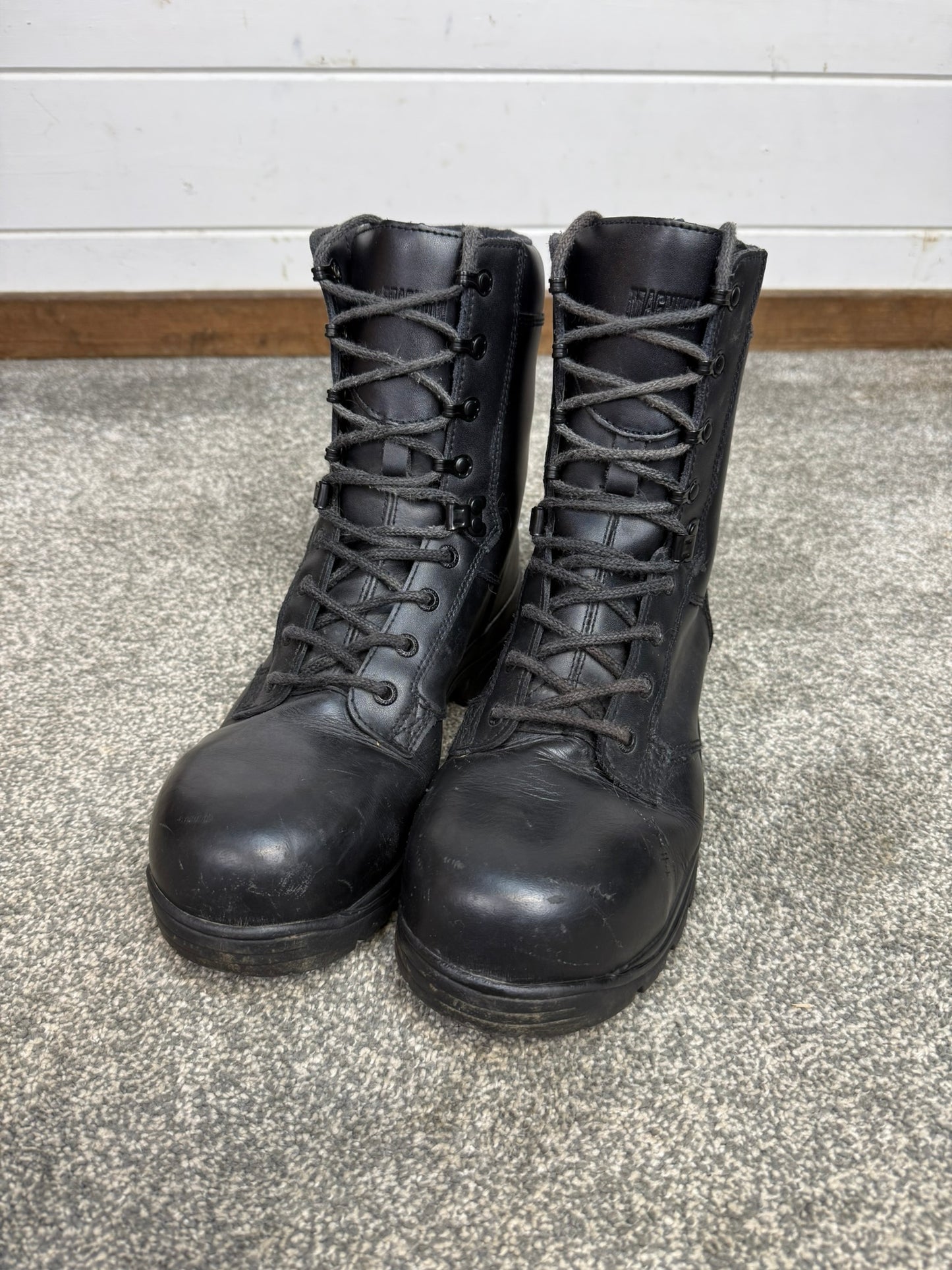 Ex Police Magnum Elite Shield Combat Boots Black Leather UK 9 Security Work