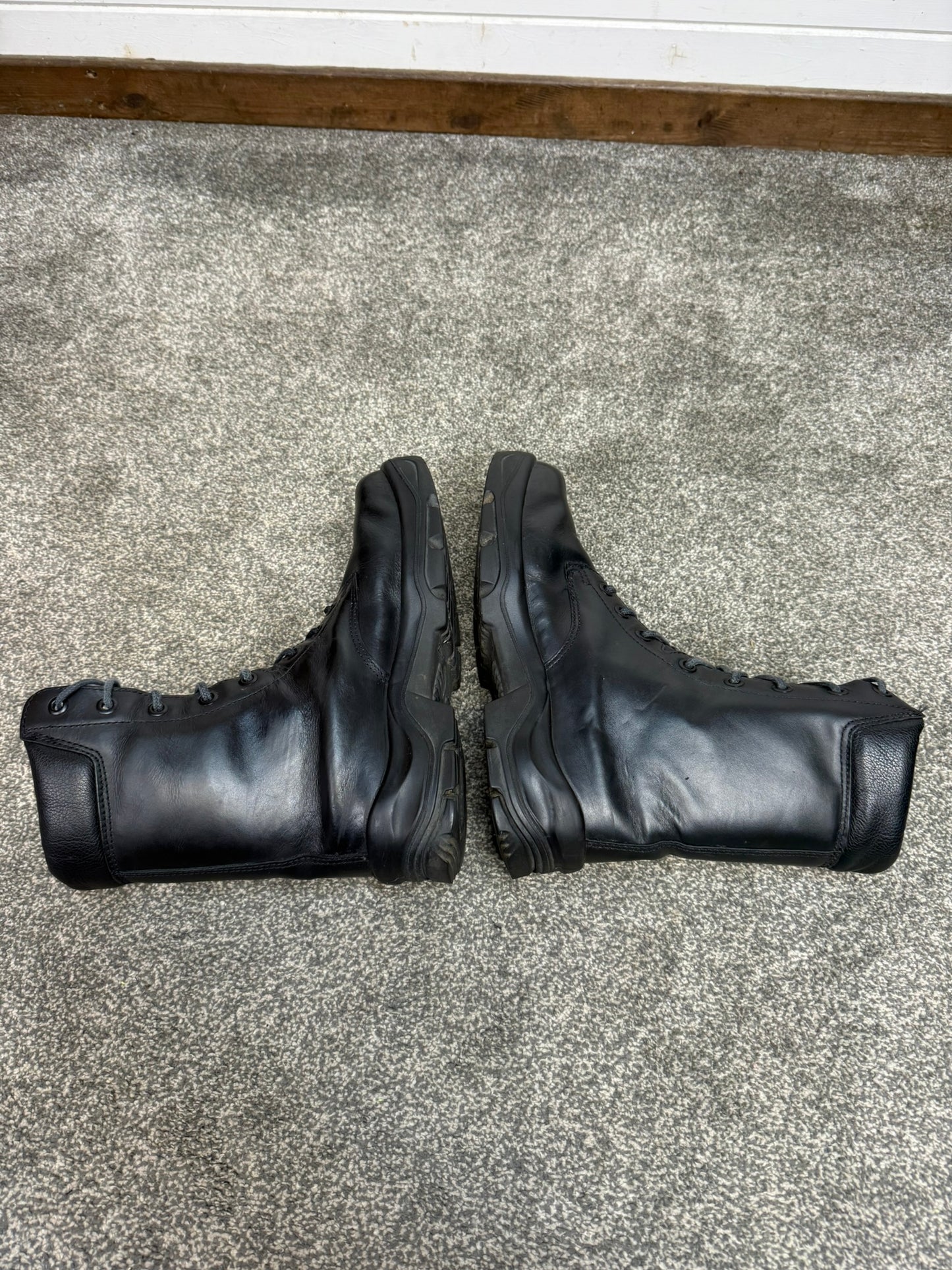 Ex Police Black Leather Boots Bata Industrials Safety Steel Toe UK 8