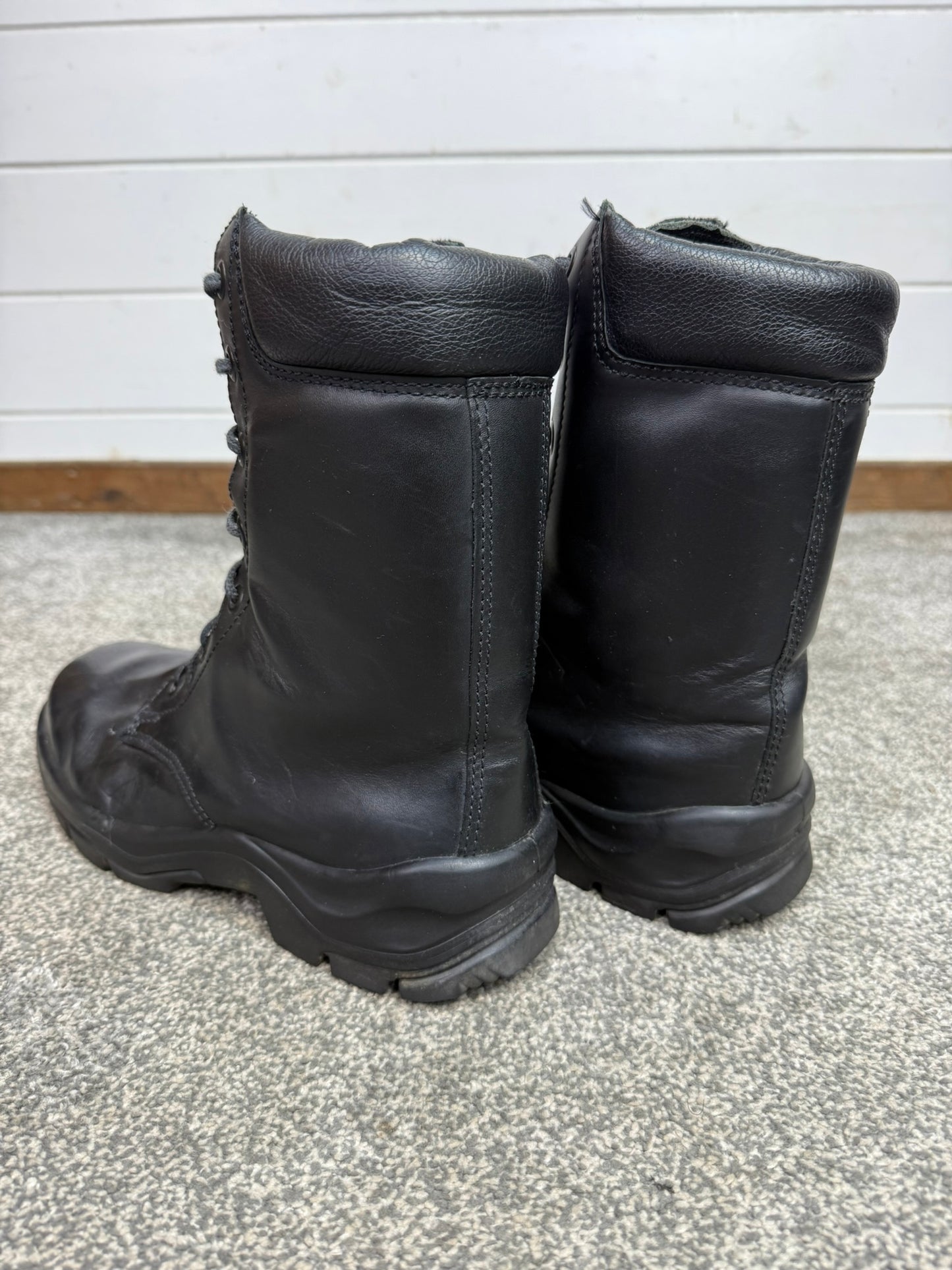 Ex Police Black Leather Boots Bata Industrials Safety Steel Toe UK 8
