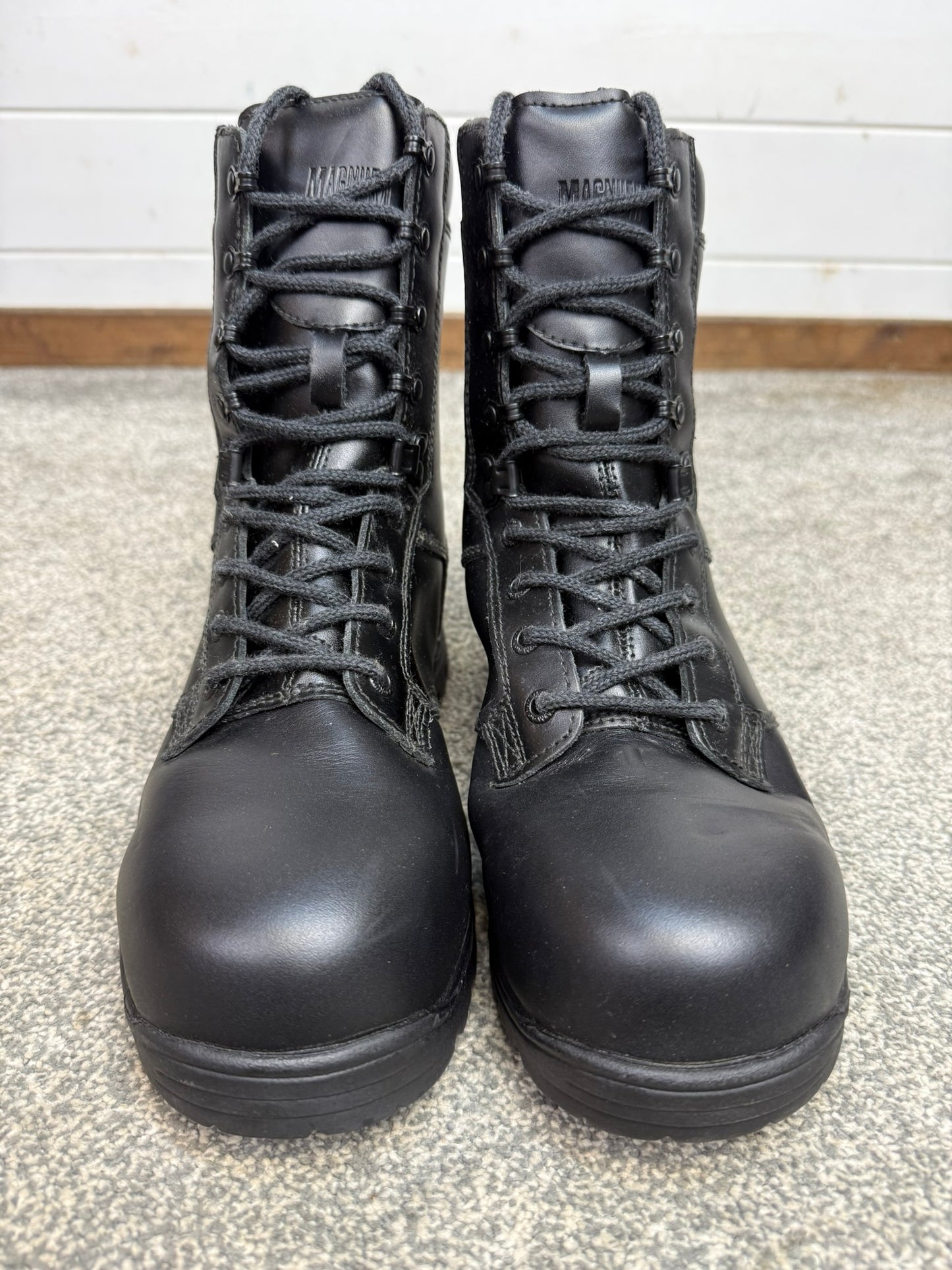Ex Police Magnum Elite Shield Combat Boots Black Leather UK 8 Security Work