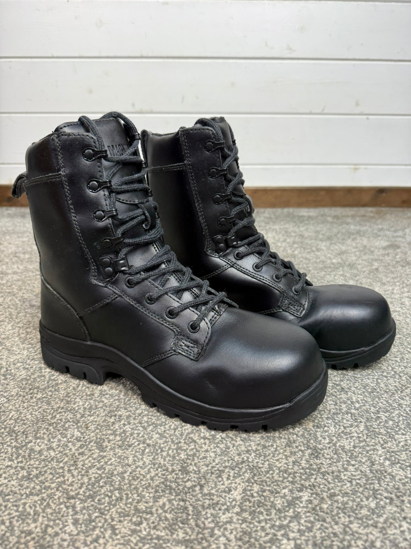Ex Police Magnum Elite Shield Combat Boots Black Leather UK 8 Security Work