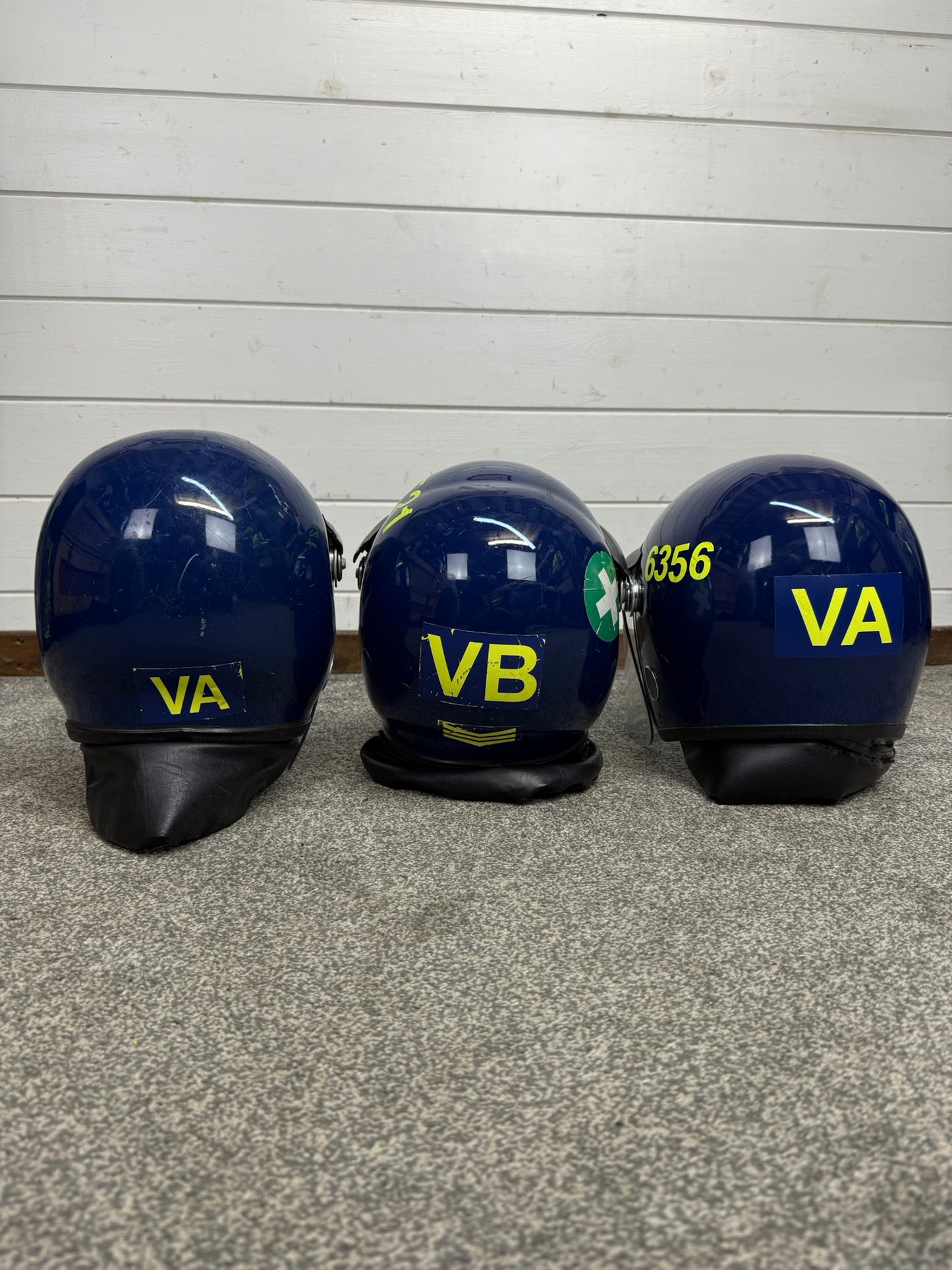 3x Ex Police Riot Helmet Job Lot Spares / Repair Film TV Prop Paintball Airsoft