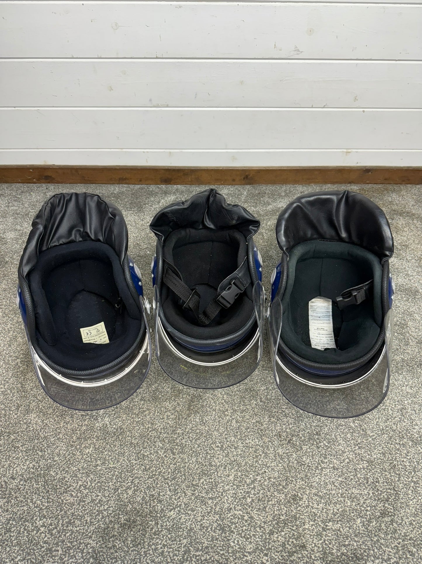 3x Ex Police Riot Helmet Job Lot Spares / Repair Film TV Prop Paintball Airsoft