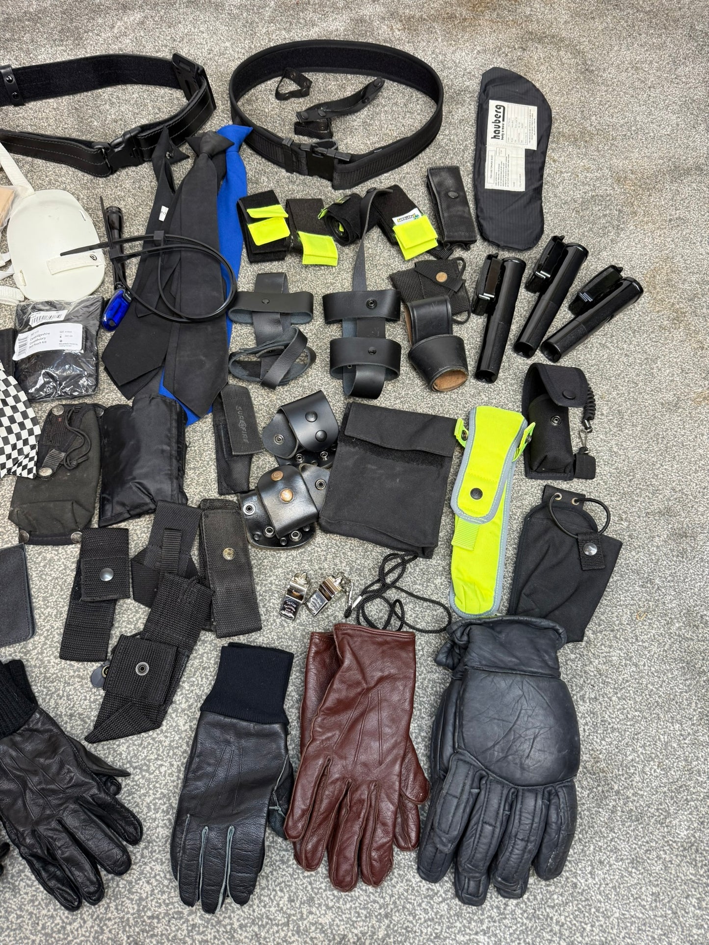 Ex Police Accessory Job Lot Belts Pouches Gloves Ties Security Lot