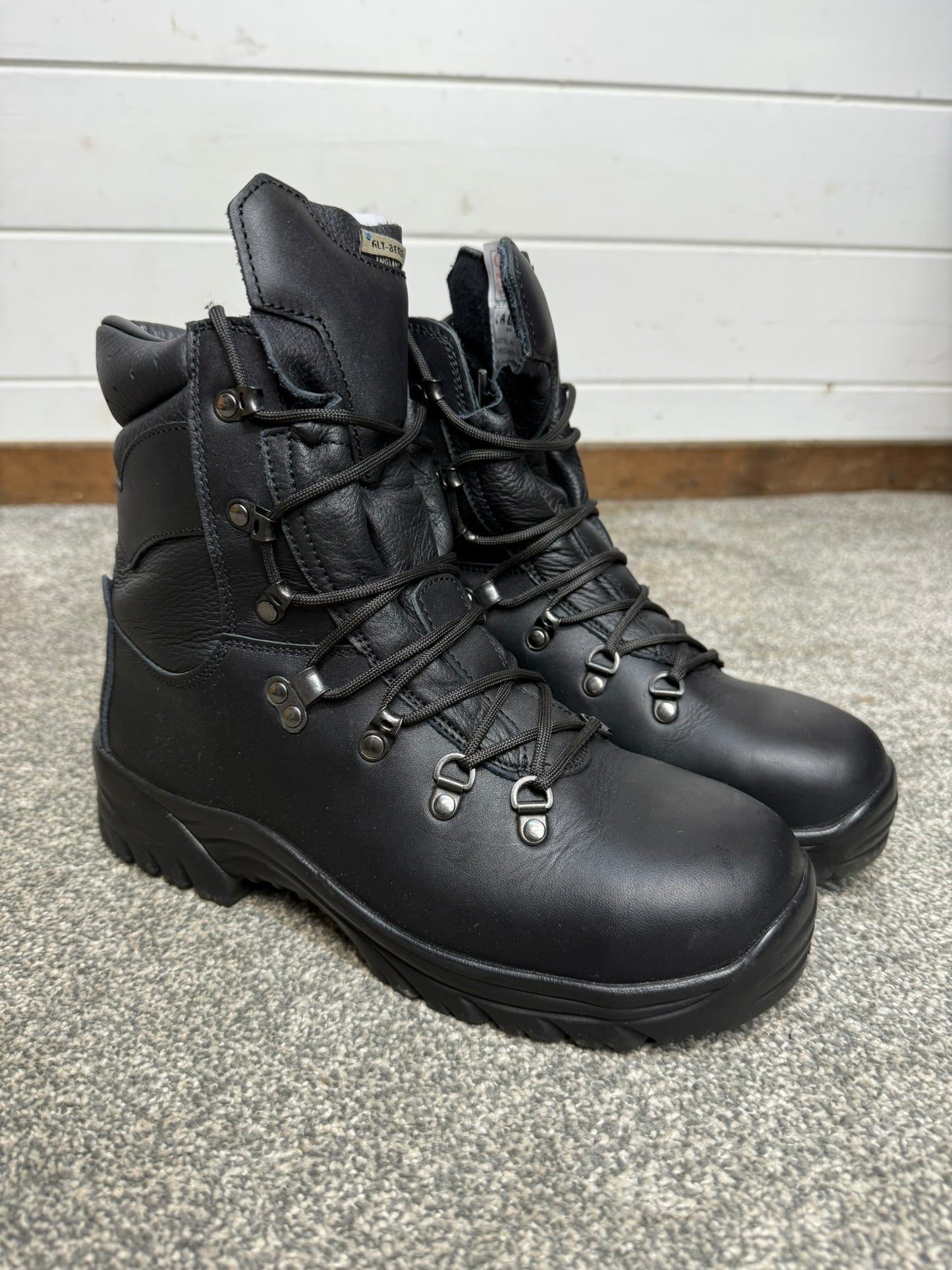 Altberg Peacekeeper P3 VS Black Leather Waterproof Combat Boots Size UK 7
