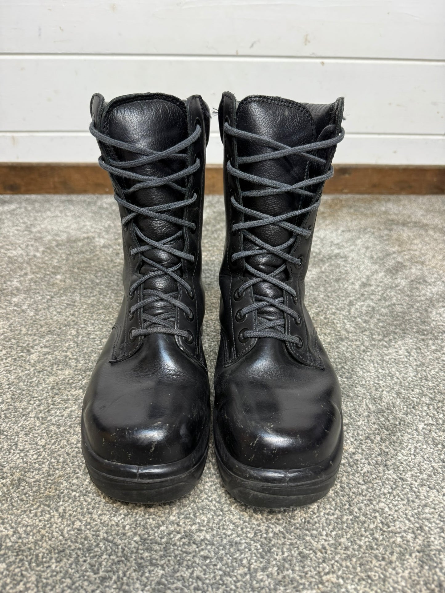 Ex Police Black Leather Boots Bata Industrials Safety Steel Toe UK 4