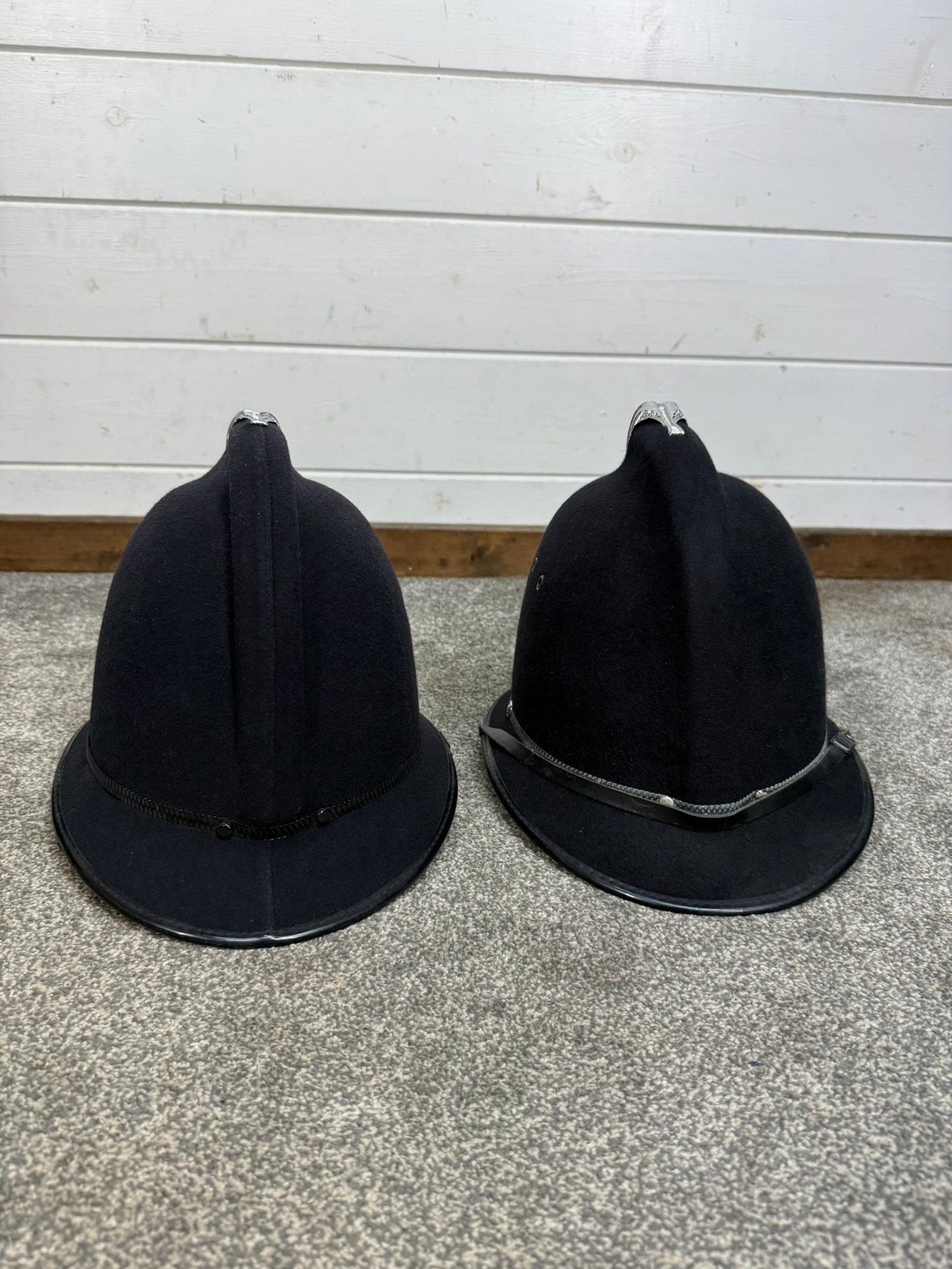 2x Ex Police Custodian Bobby Helmet Job Lot Coxcomb Helmets