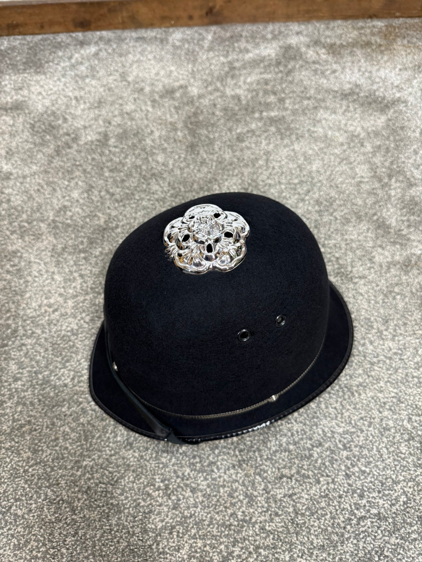 Ex Police Bobby Custodian Helmet Rose Top 58cm Fancy Dress Display
