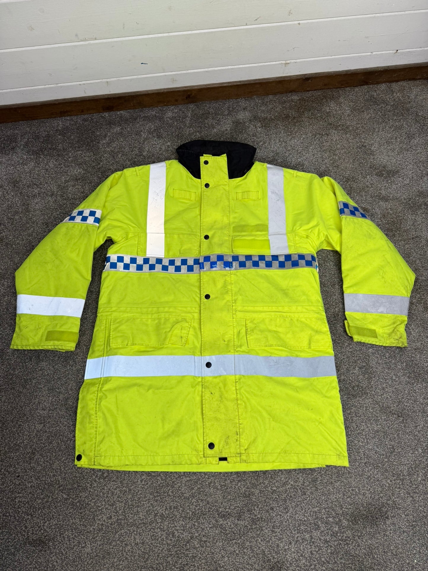 Ex Police Hi Vis Waterproof Coat Quilted Liner Horse Riding Dog Handler Security Work Jacket